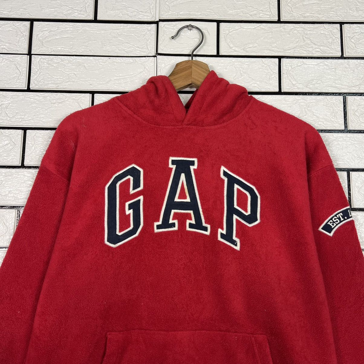 Gap Vintage 90's GAP Kids Big Logo Fleece Hoodies #4107-C187 Size US XXL / EU 58 / 5 - 12 Thumbnail