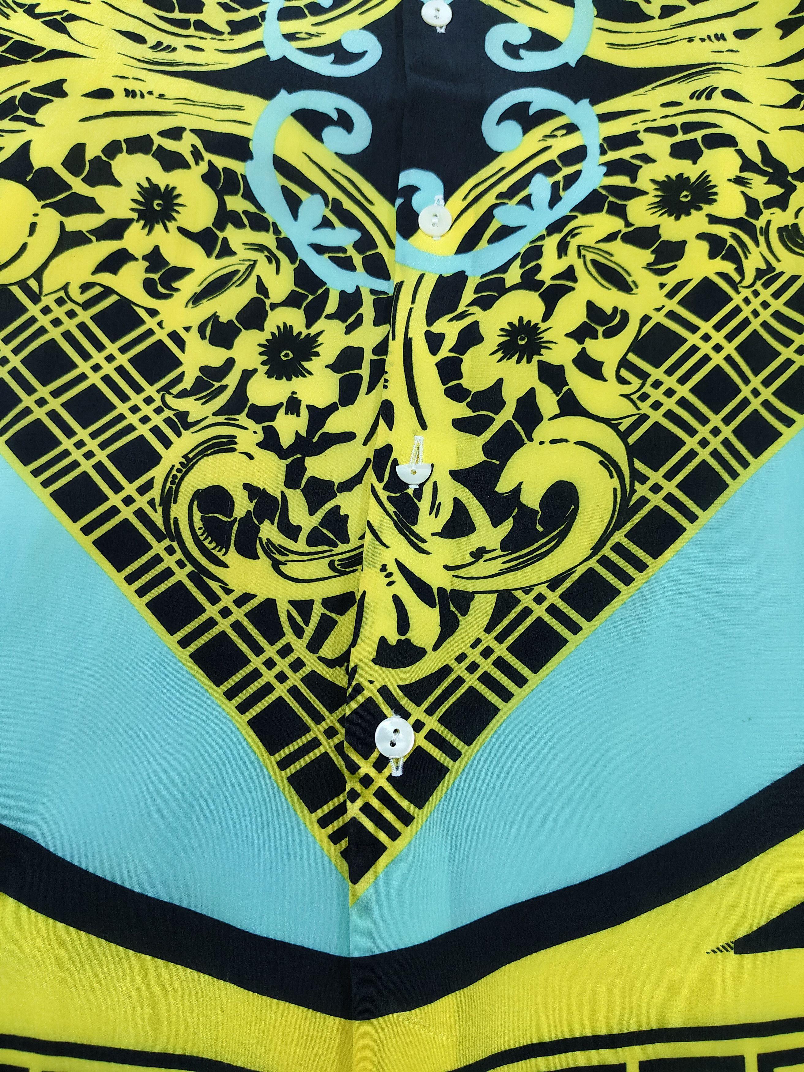 Vintage 90s Le Garage 🇫🇷 Baroque Silk Hybrid Greek Key Shirt Size US M / EU 48-50 / 2 - 5 Thumbnail
