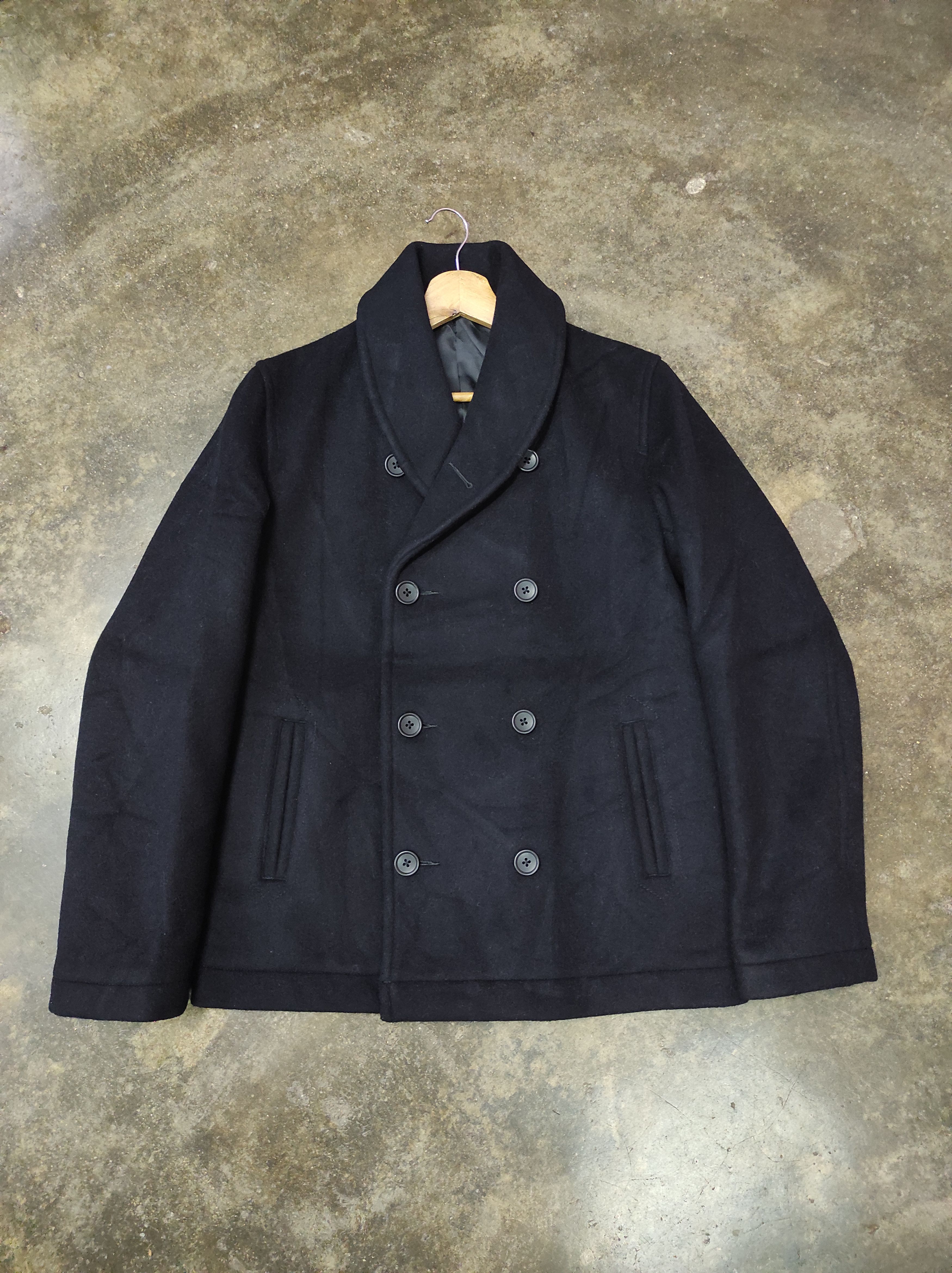 BEAMS DOUBLE BREASTED WOOL COAT JACKET