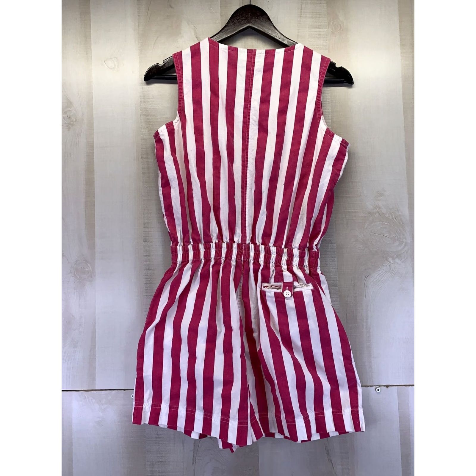 Pinko VINTAGE Pinot Noir Womens Pink White Short Alls Jumper Romper M 1990s 90s Jumper Romper Spots Wear Size M / US 6-8 / IT 42-44 - 6 Thumbnail