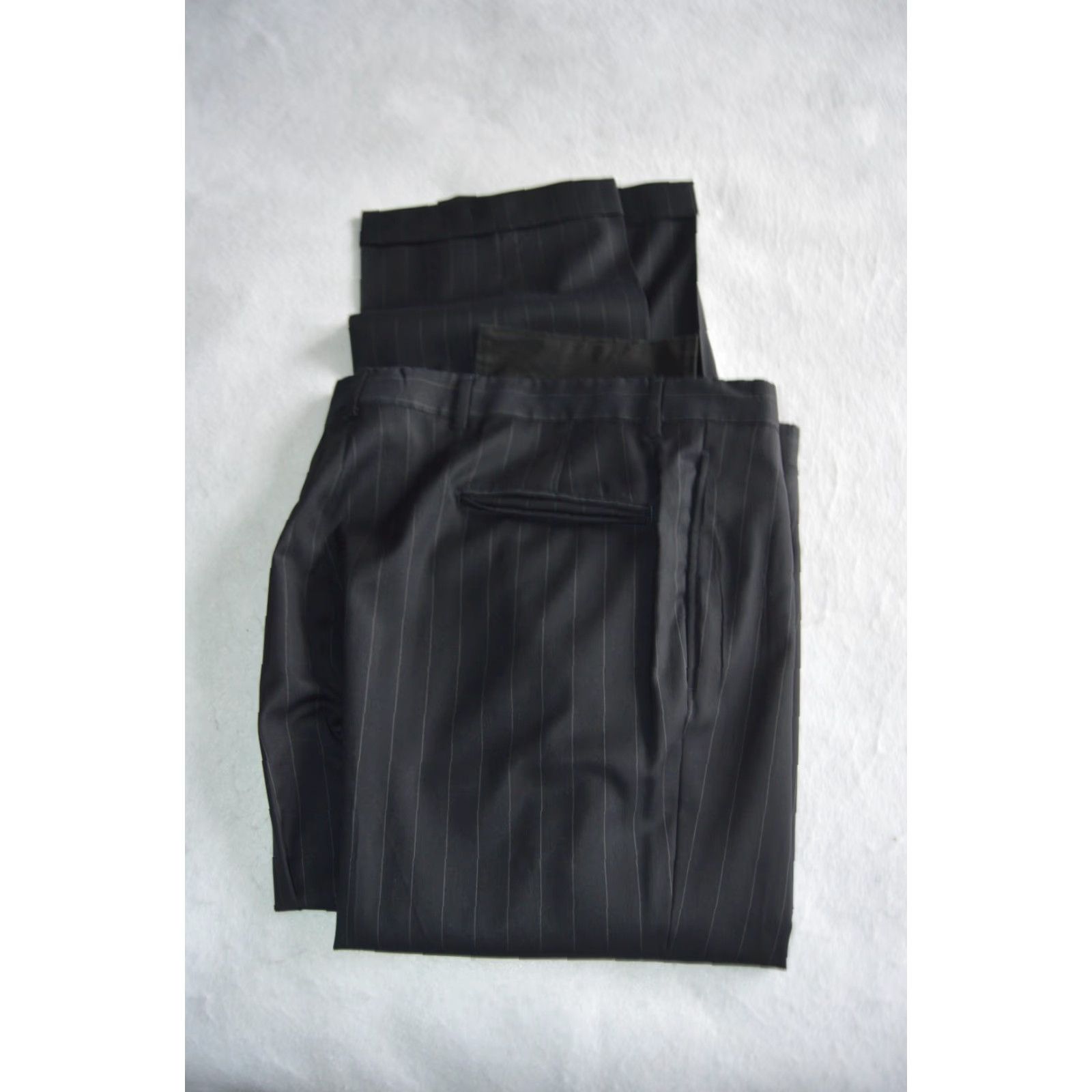 Jos. A. Bank Jos A. Bank Men's Pants Size 36R Black Wool Striped Size US 36 / EU 52 - 4 Thumbnail