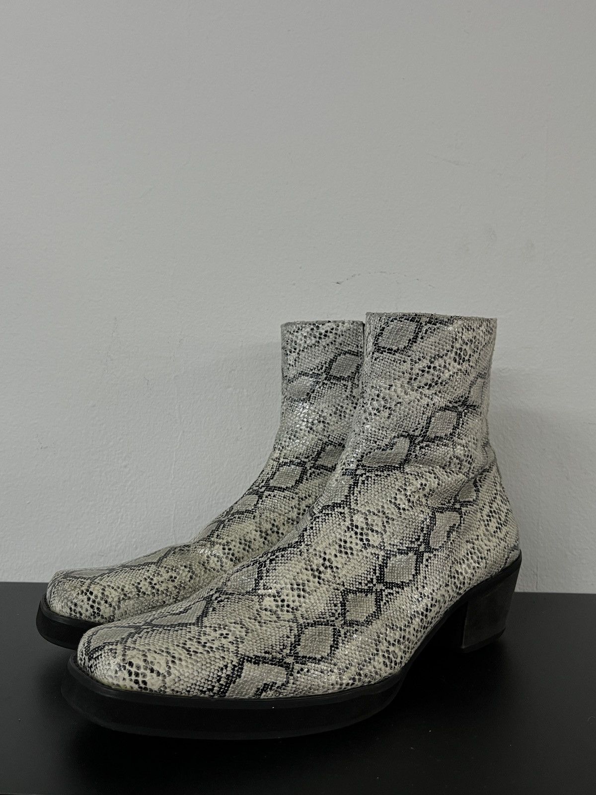 14th Addiction Snakeskin Chelsea Zipper Boots 424 Dries Van Notten Style Size US 8 / EU 41 - 12 Thumbnail
