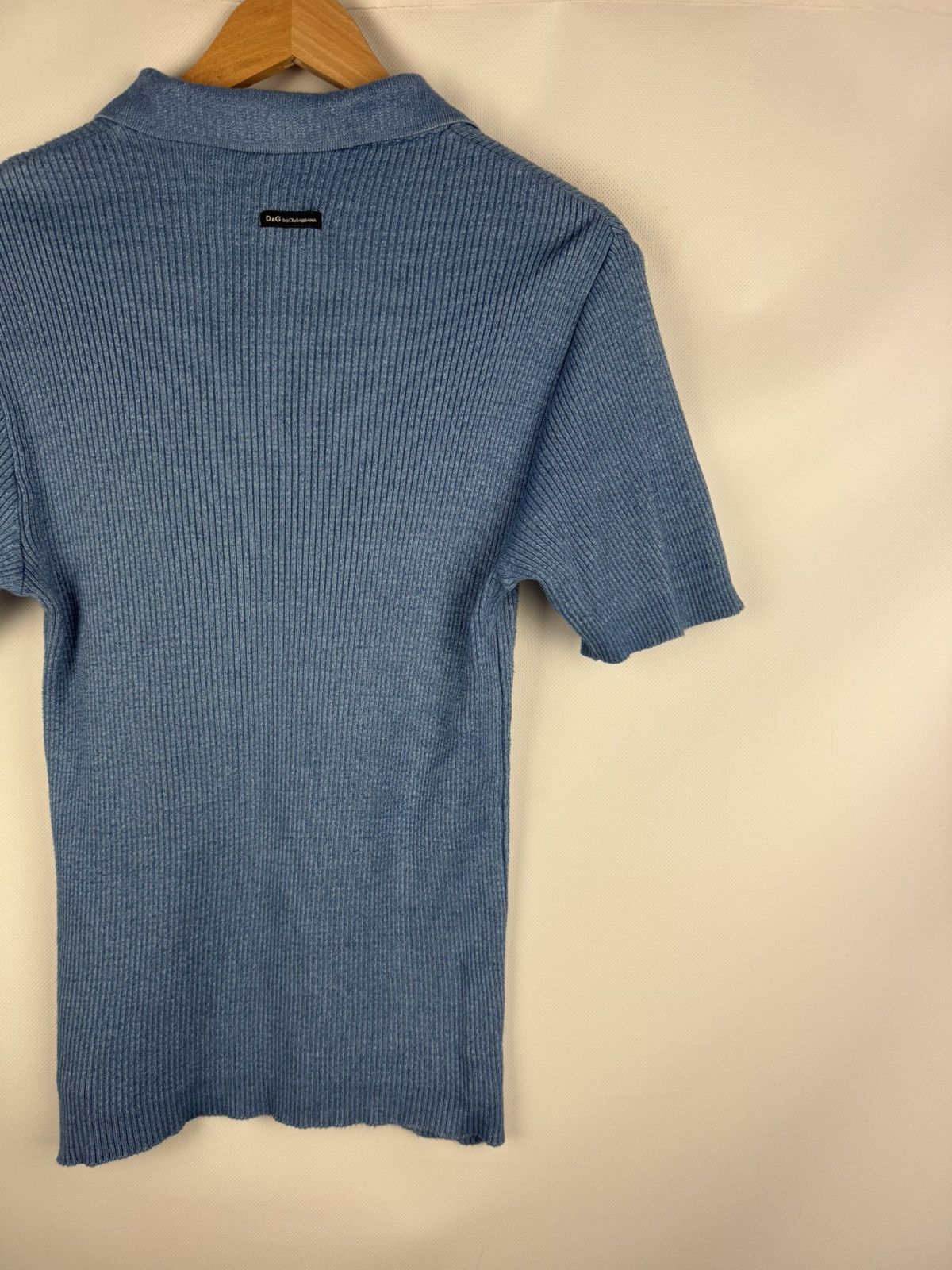 Dolce & Gabbana D&G Dolce & Gabbana Vintage S/s Knitted Rib Polo T Shirt Size US L / EU 52-54 / 3 - 13 Thumbnail