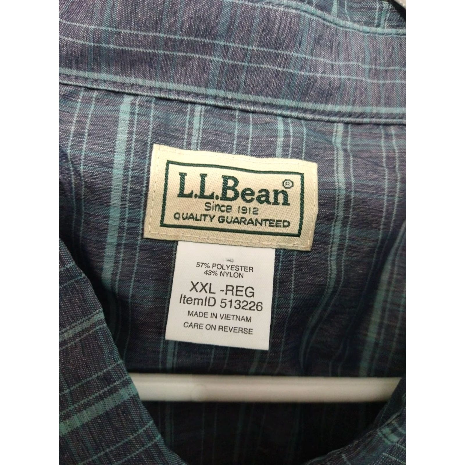 Vintage LL Bean Shirt Mens 2XL Blue Plaid Long Sleeve Button Up Fishing Outdoor Size US XXL / EU 58 / 5 - 7 Thumbnail