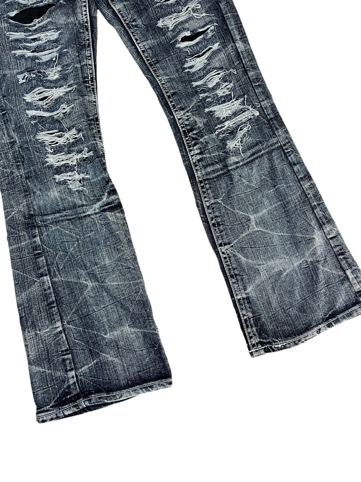 Japanese Brand Vintage Punk Wrinkle Denim Flared Size US 33 - 3 Thumbnail