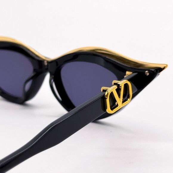 Valentino NEW VALENTINO V-GOLDCUT-II VLS-114A WOMEN BLACK SUNGLASSES Size ONE SIZE - 10 Thumbnail