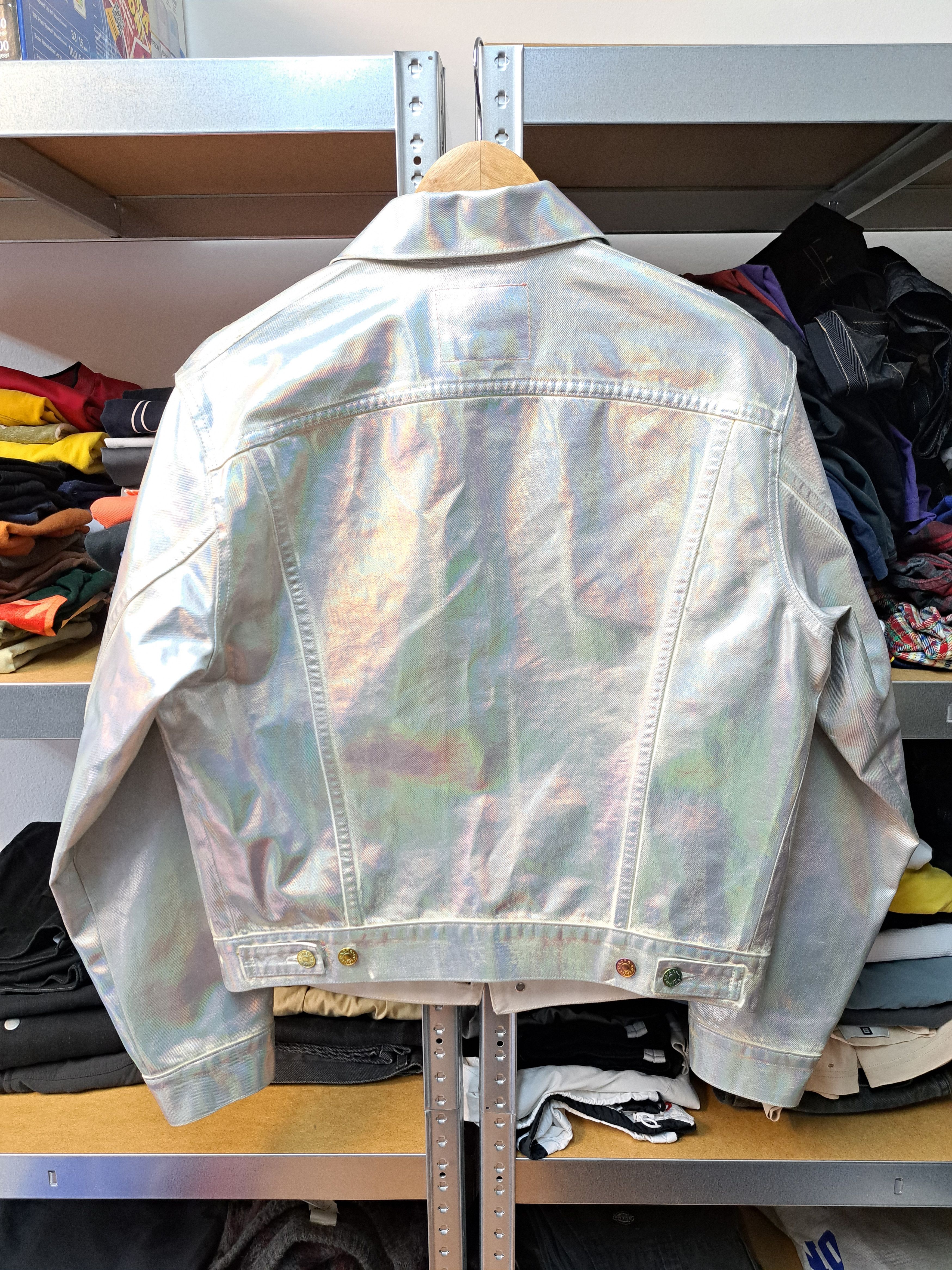 Acne Studios Acne Studios 1998 Holographic Foil Shiny Trucker Jacket Size US M / EU 48-50 / 2 - 5 Thumbnail