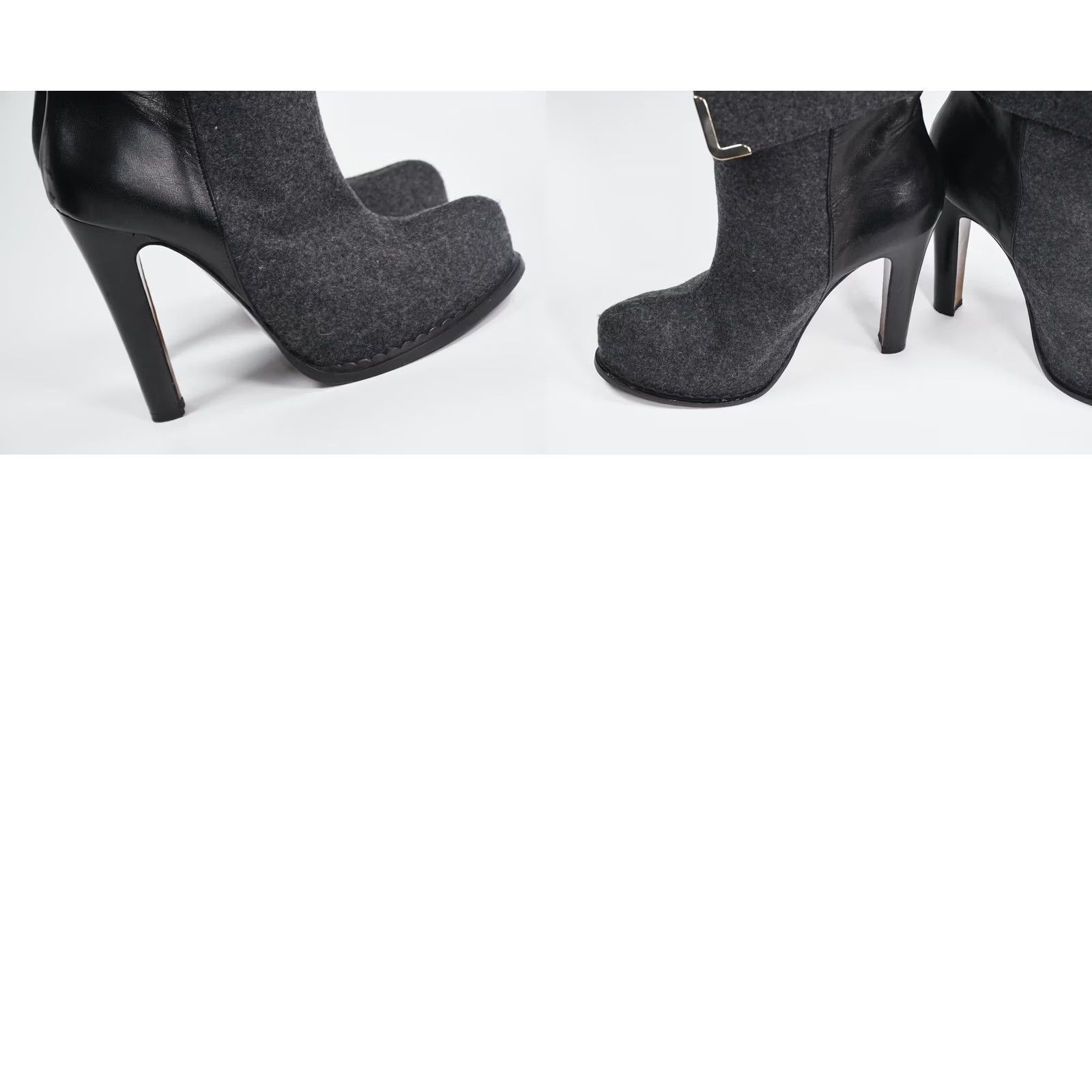 Pinko PINKO Boot Leather Heel Bootie GrayEU 40 US 9 UK 7 Women Boots 4 in+ Ultra High 40 Leather Women's Boots Size US 7 / IT 37 - 9 Thumbnail
