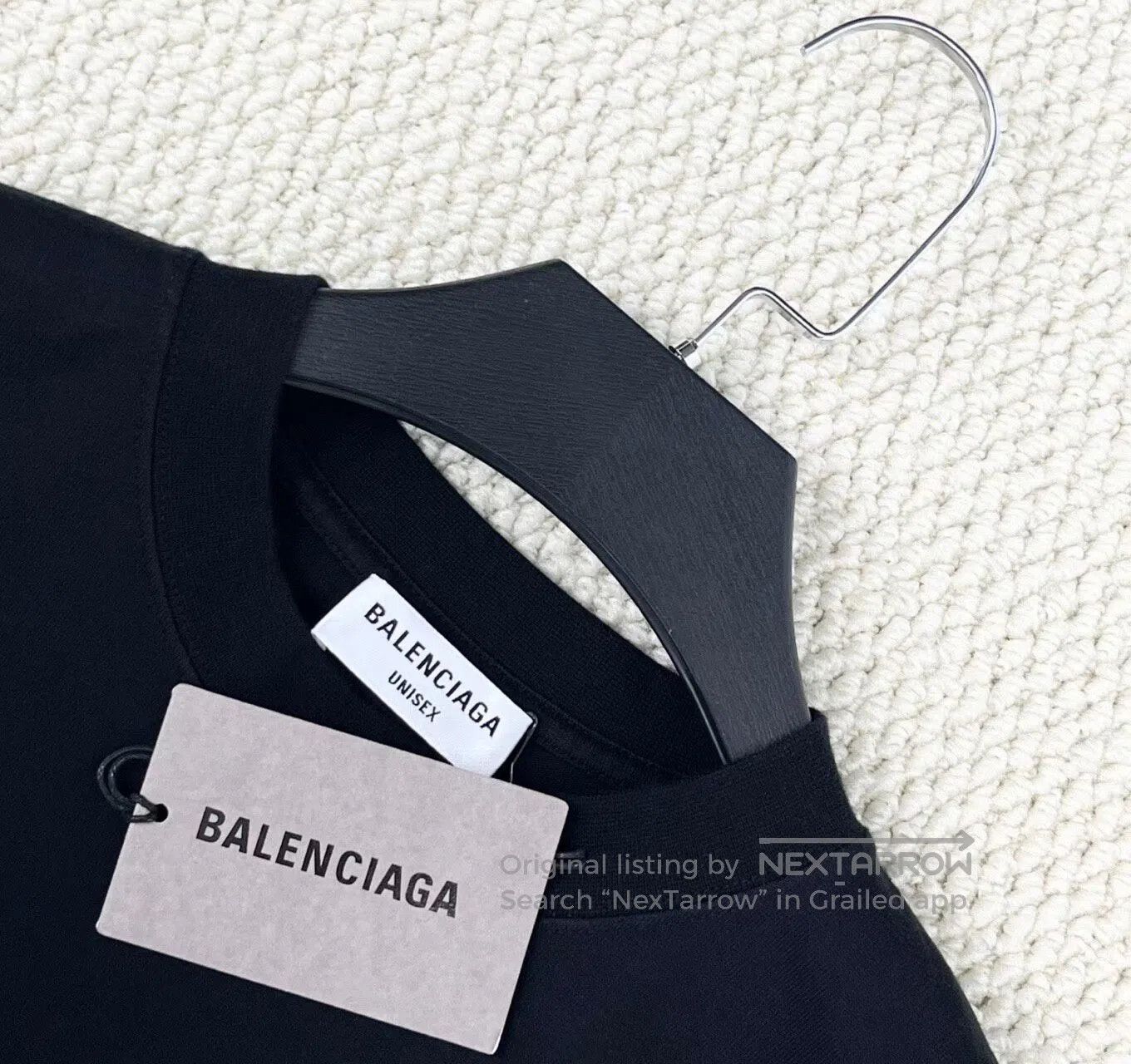 Balenciaga Balenciaga Black Crystal Double-B Buckle Short Sleeve T-Sh Size US XS / EU 42 / 0 - 2 Thumbnail