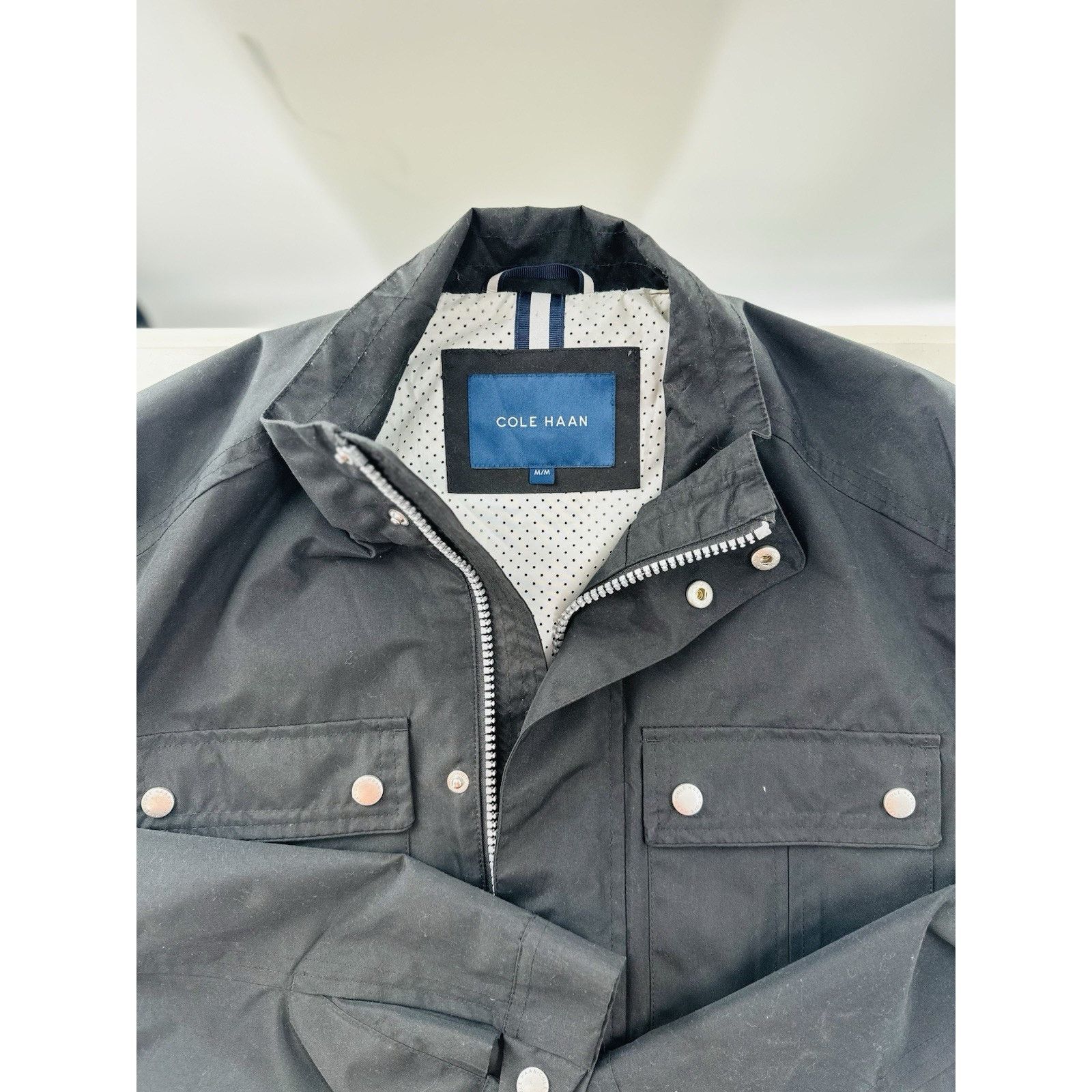 Cole Haan Cole Haan Men’s Full Zip Hooded Rain Coat Jacket Black • M Size US M / EU 48-50 / 2 - 1 Thumbnail