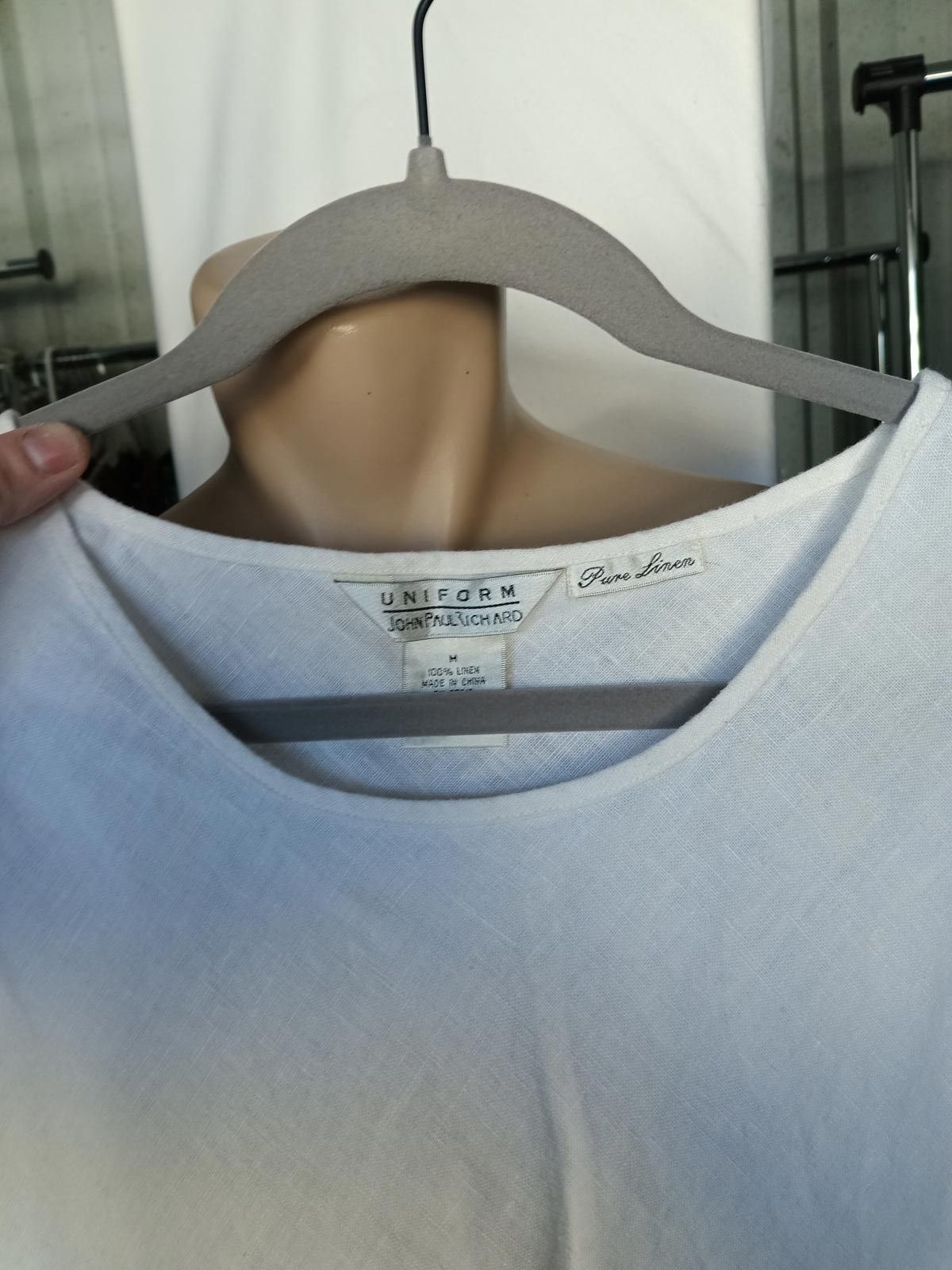 Designer Elegant White Linen Tank Top by Uniform Size M / US 6-8 / IT 42-44 - 2 Thumbnail