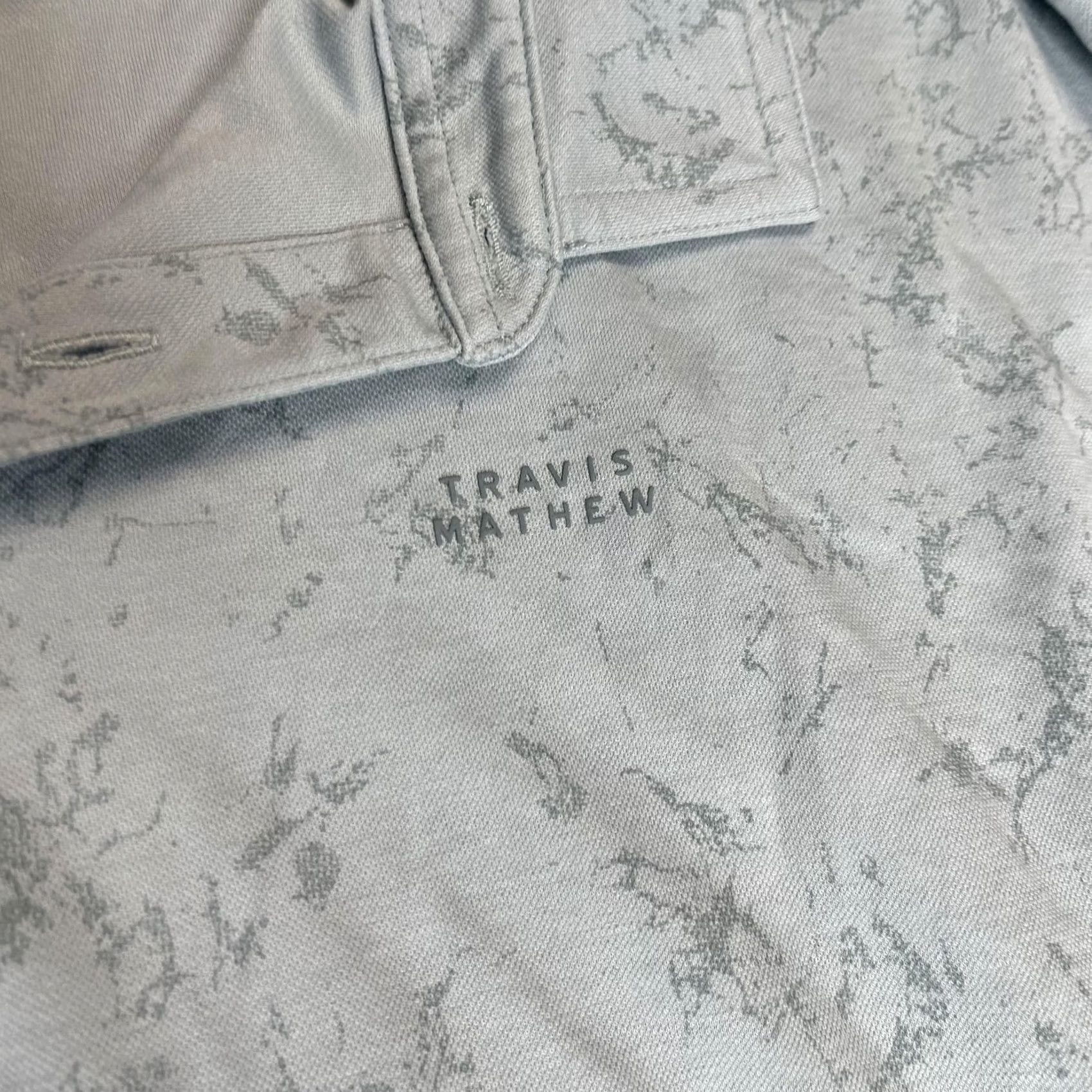 TravisMathew VINTAGE? No — TravisMathew Polo Shirt Mens 2XL Light Blue Marble Print Golf Performance Shirt Men 2XL Polo Short Sleeve Graphic Print Logo Golf Size US XXL / EU 58 / 5 - 2 Thumbnail