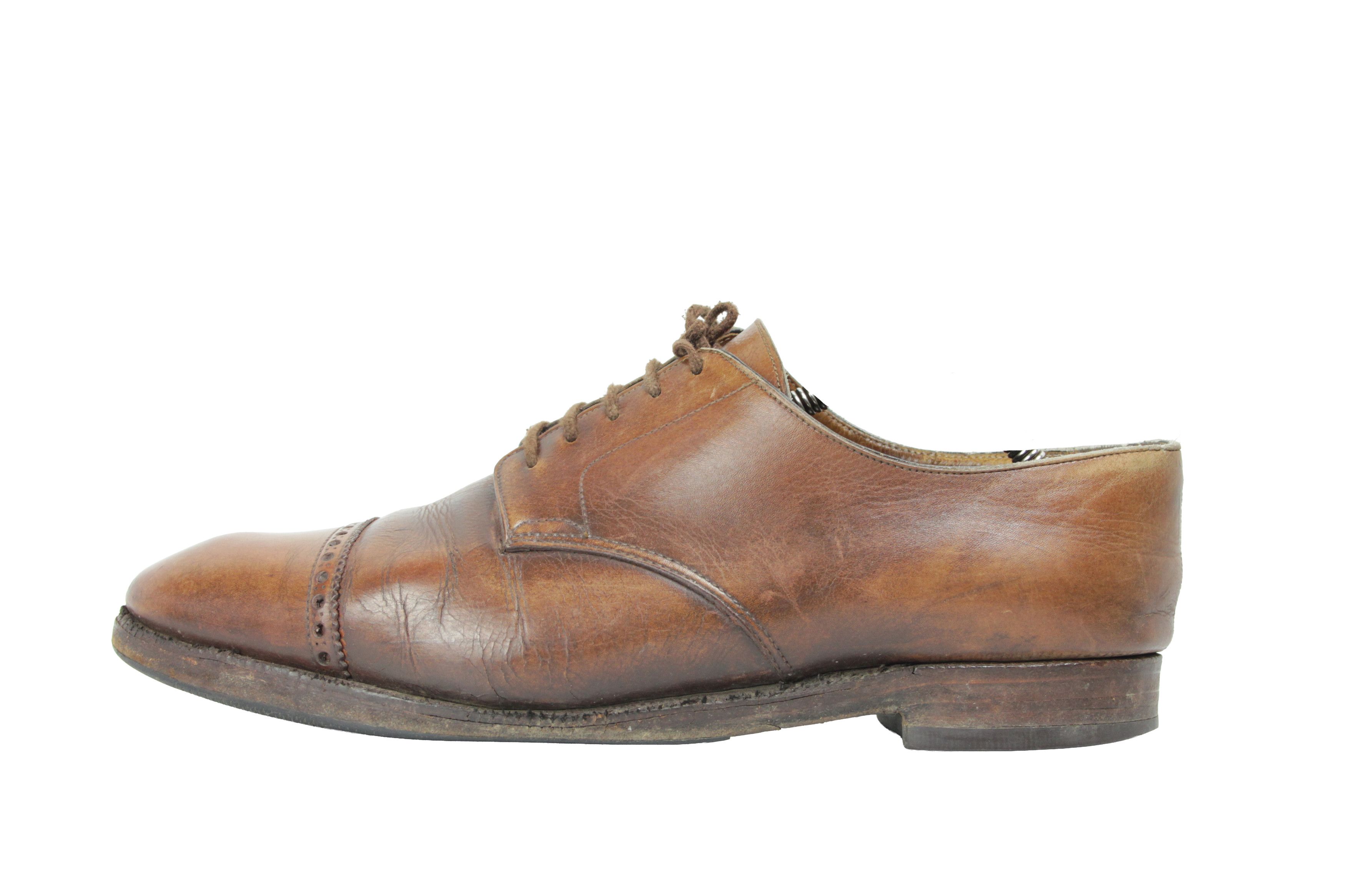 John Lobb 90S Bespoke 5-Eyelet Cap Toe Blucher Derby Vintage Size US 10.5 / EU 43-44 - 1 Thumbnail