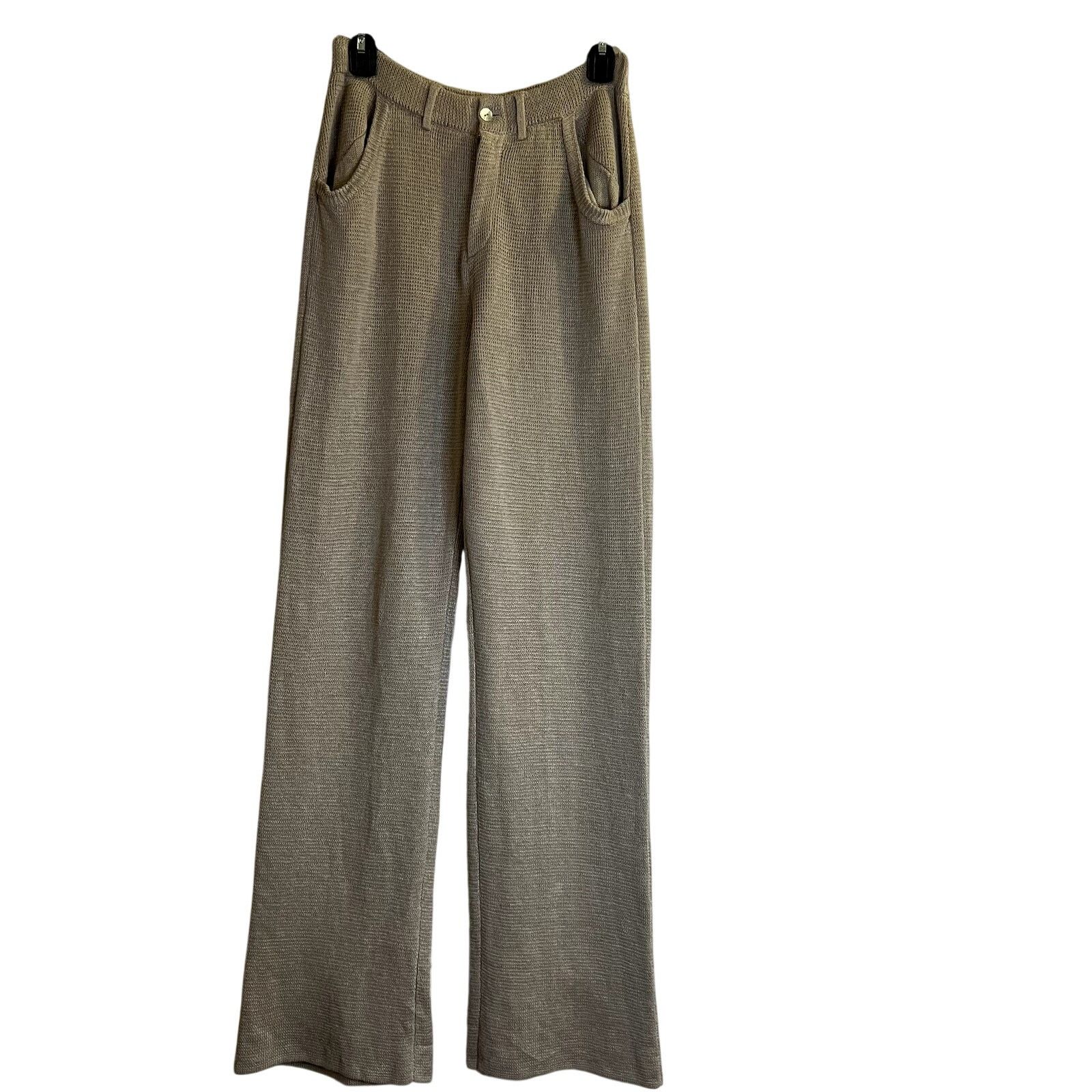 Aya Muse Lumen knitted straight pants size M beige New