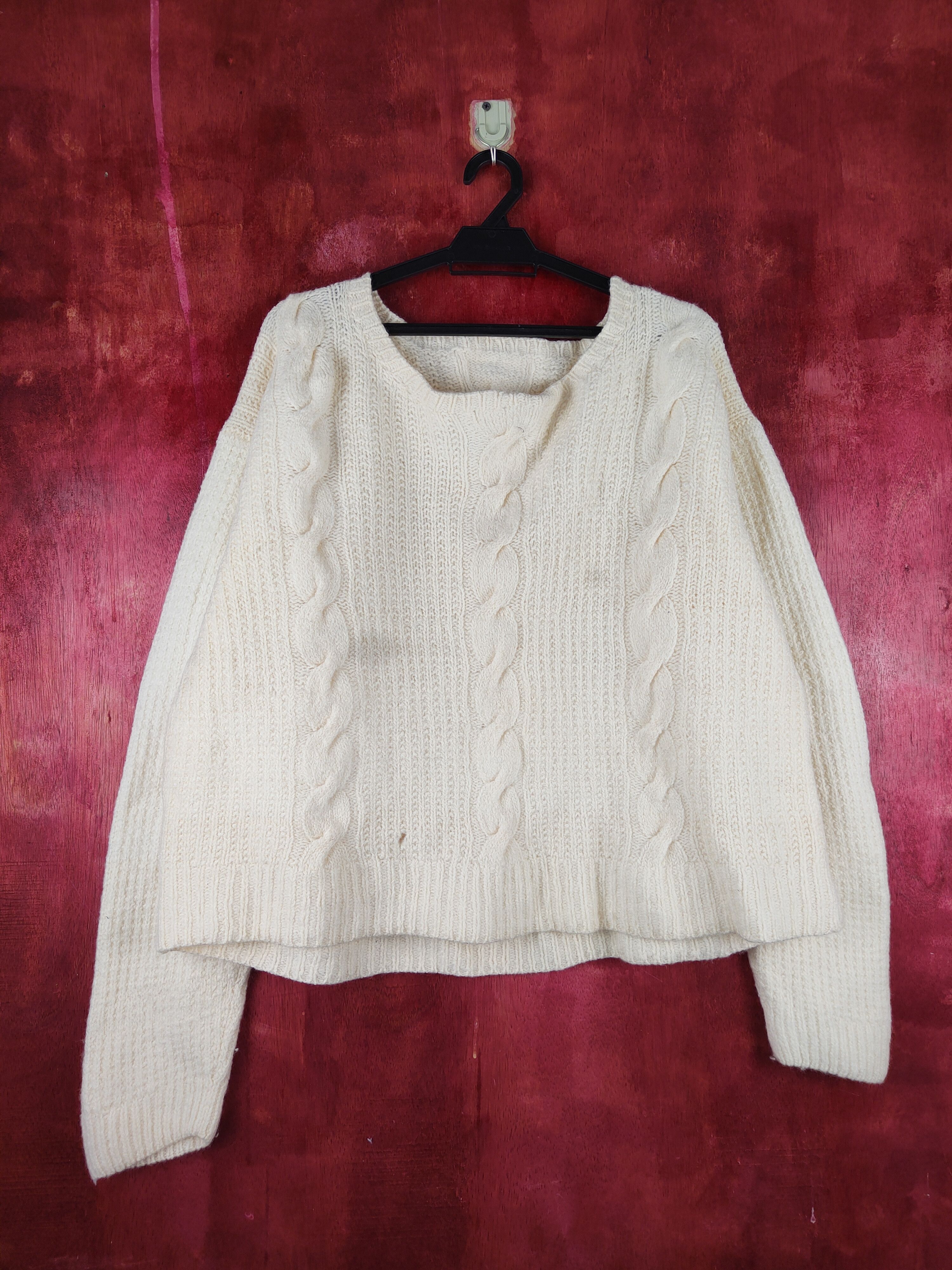 Japanese Brand Cream Knitwear Sweatshirt #S1269