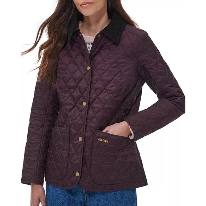 Barbour NWT Barbour Annandale Quilted Diamond Jacket in Burgundy Size S / US 4 / IT 40 - 1 Thumbnail