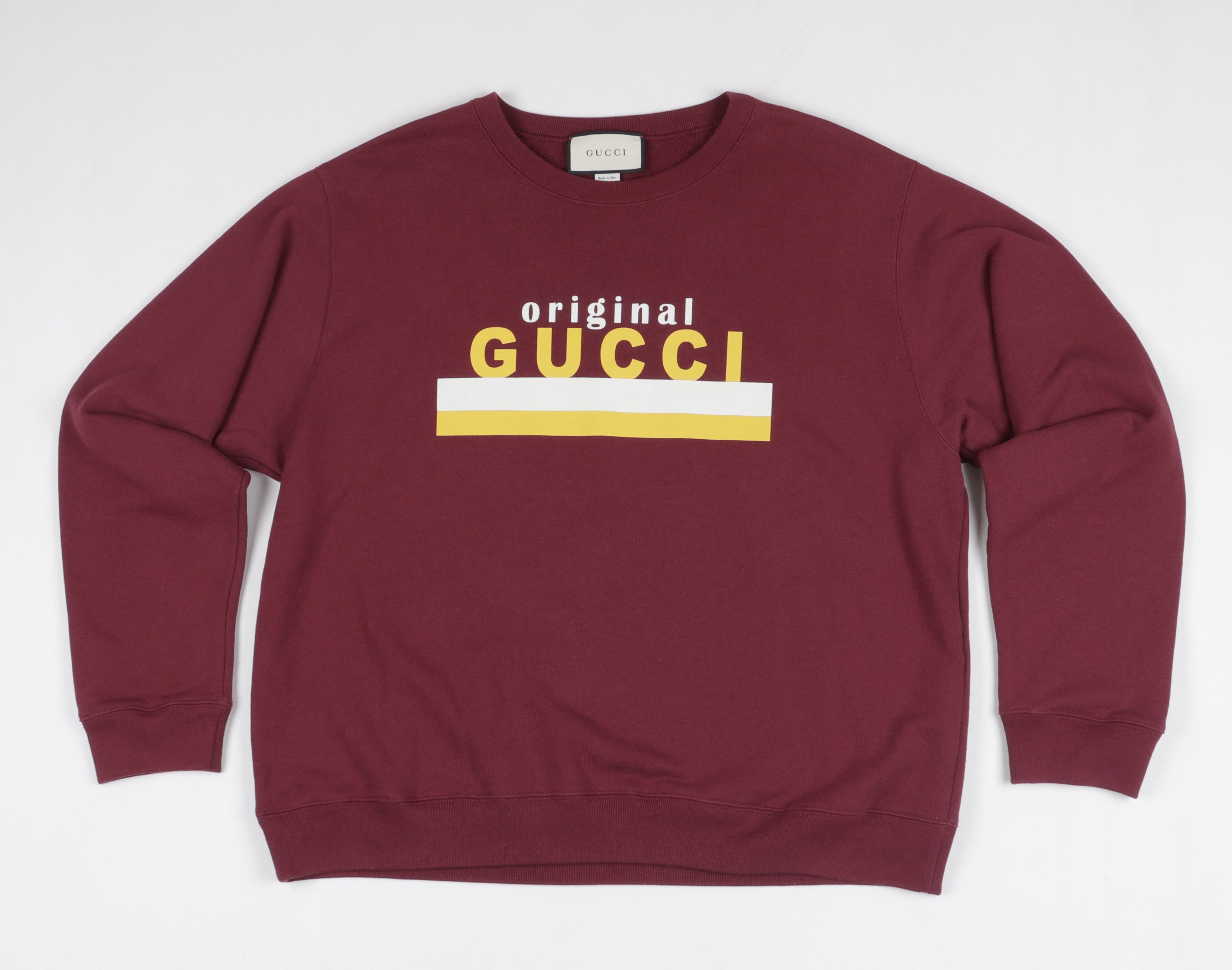 Gucci GUCCI Burgundy Cotton Sweatshir with Logo 'Original Gucci' Size US L / EU 52-54 / 3 - 6 Thumbnail