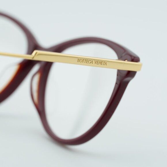Bottega Veneta Bottega Veneta BV1039O 004 Eyeglasses Burgundy/Gold 53mm Size ONE SIZE - 5 Thumbnail