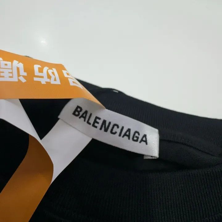 Balenciaga Balenciaga Black Logo Short Sleeve T-Shirt 0079-2507 Size S / US 4 / IT 40 - 5 Thumbnail