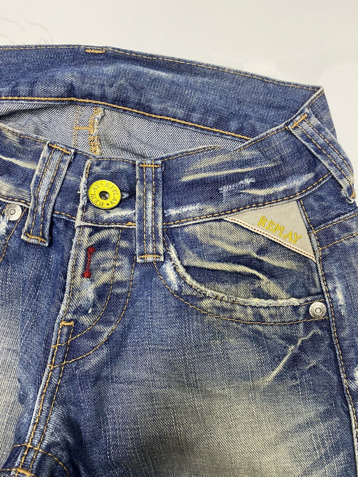 If Six Was Nine 🔥FLARE JEANS DISTRESSED DENIM REPLAY ARCHIVE DENIM JEANS Size 27" / US 4 / IT 40 - 7 Thumbnail