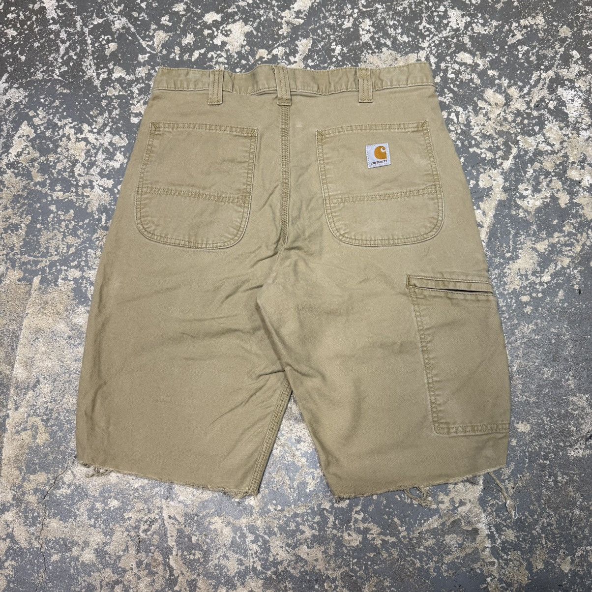 Carhartt Vintage Carhartt Tan Cargo Cut Off Workwear Shorts Jorts Size US 32 / EU 48 - 1 Thumbnail