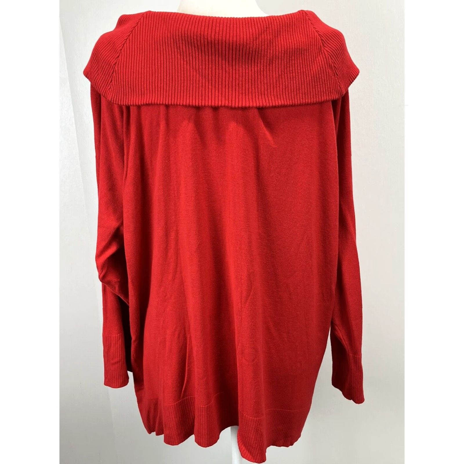 Torrid VINTAGE Torrid Women's Sweater Tunic 4X Plus Size Long Sleeve Red Knit Cowl Neck Fall Winter Women's Size XXL / US 16-18 / IT 52-54 - 3 Thumbnail
