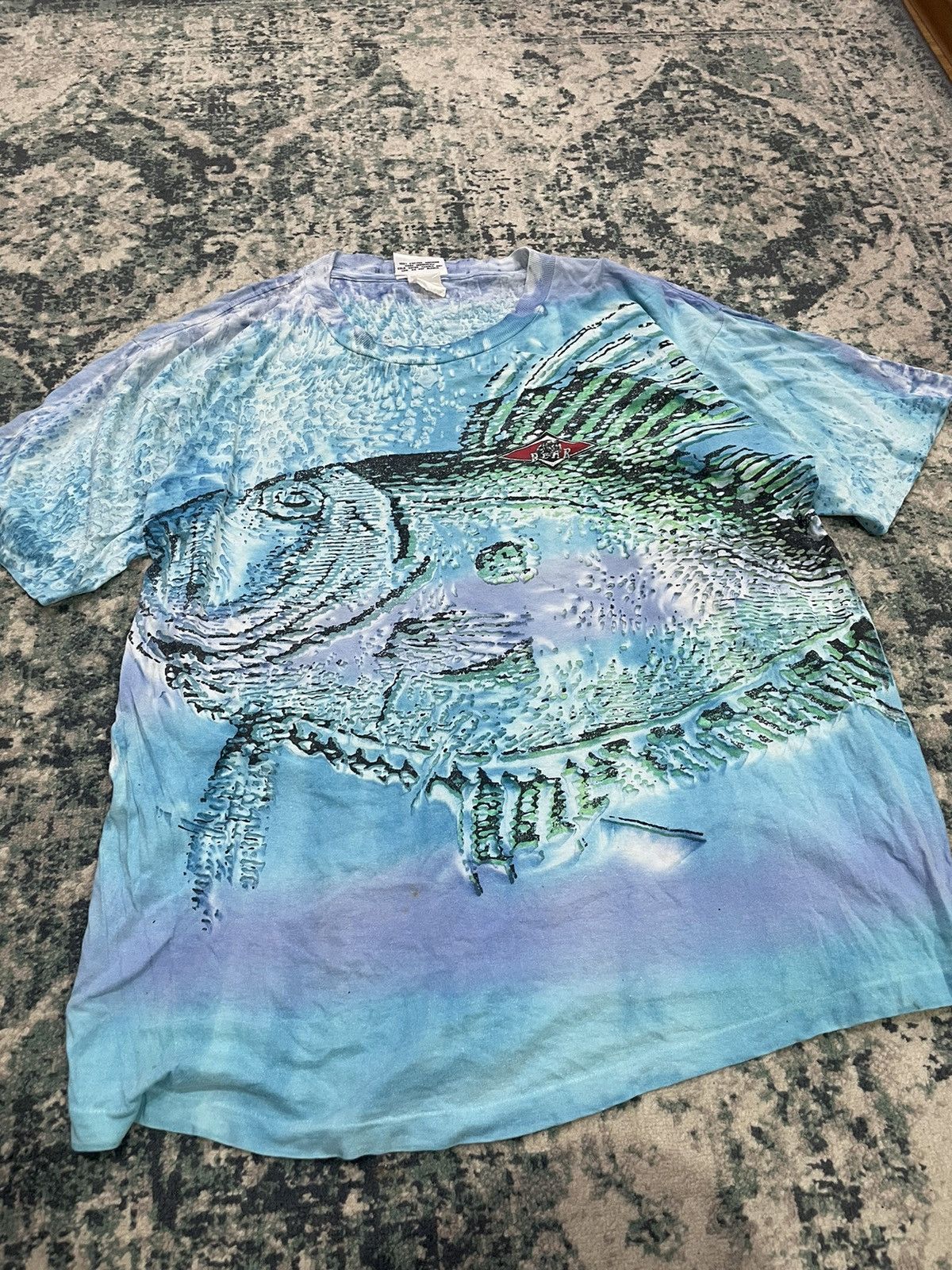 Band Tees Vintage 90’s Bear x Fish Overprint Tie Dye T Shirt Size US XL / EU 56 / 4 - 6 Thumbnail