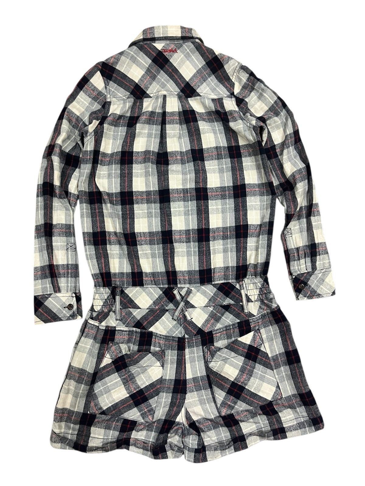 Japanese Brand X-girl checkered longsleeve short set up all in one jumpsuit Size XS / US 0-2 / IT 36-38 - 15 Thumbnail