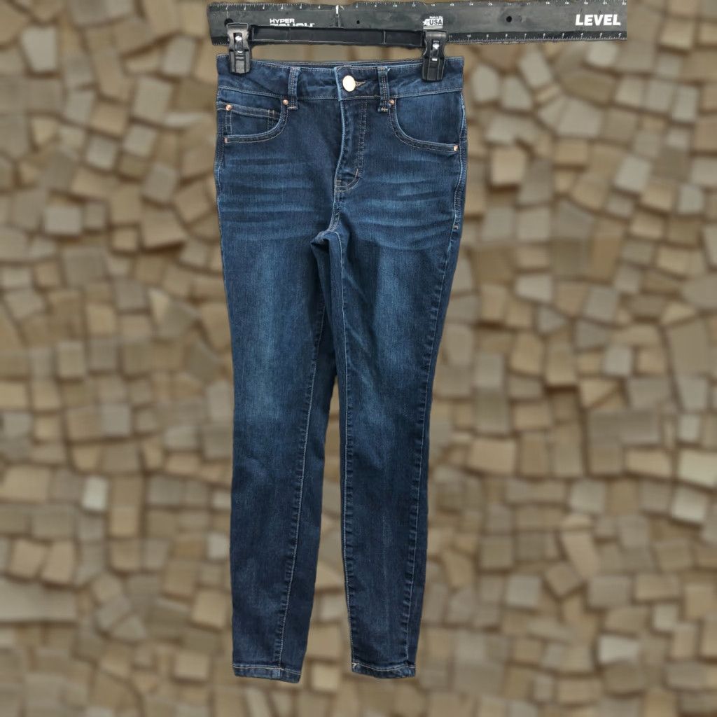Vintage Maurices Everflex High Rise Skinny Jeans Womens Blue Dark Wash 0 Short 純 Size 25" / US 0 / IT 36 - 1 Thumbnail