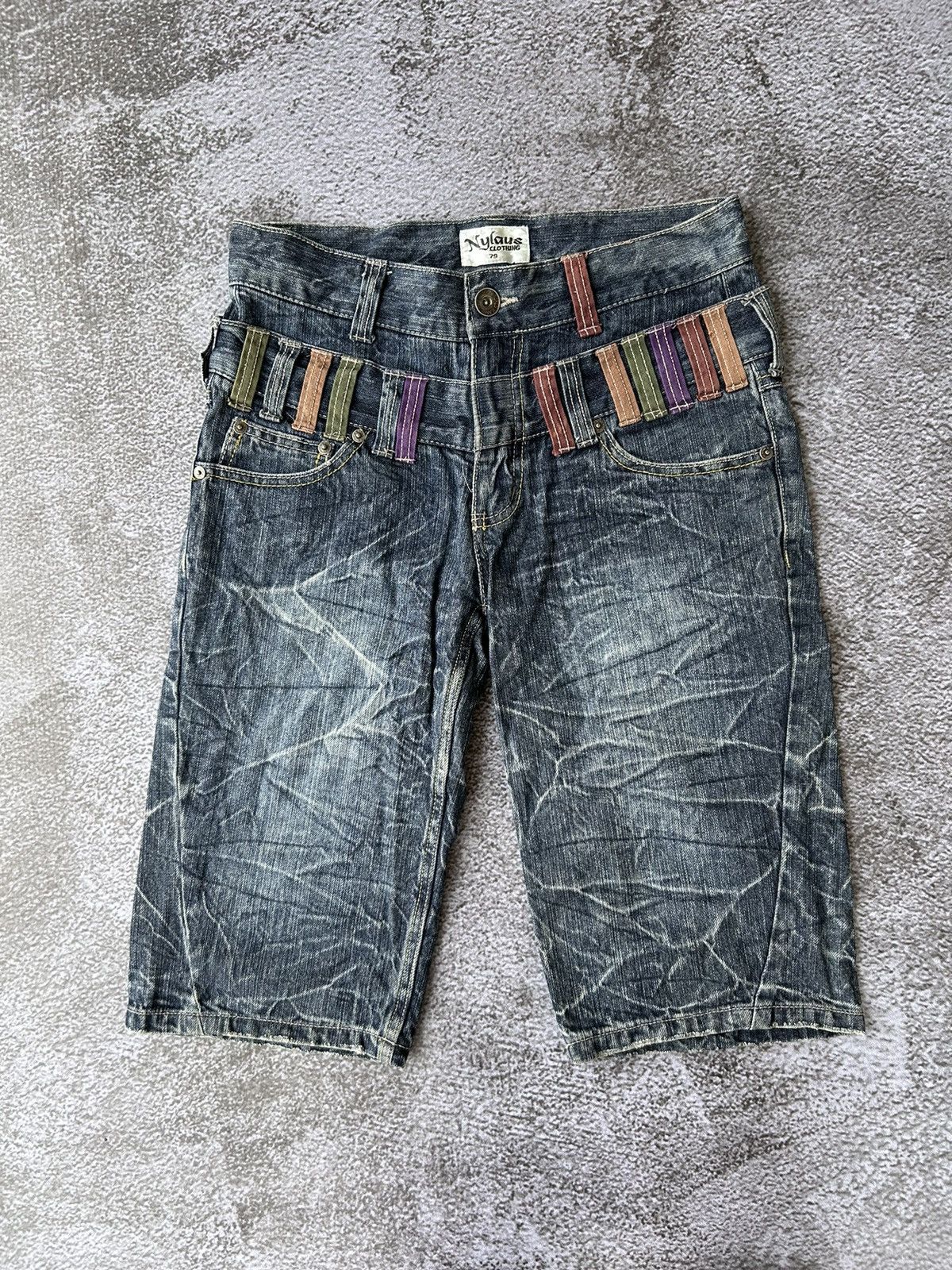 If Six Was Nine Double waist nylaus denim short pants Size US 30 / EU 46 - 1 Thumbnail