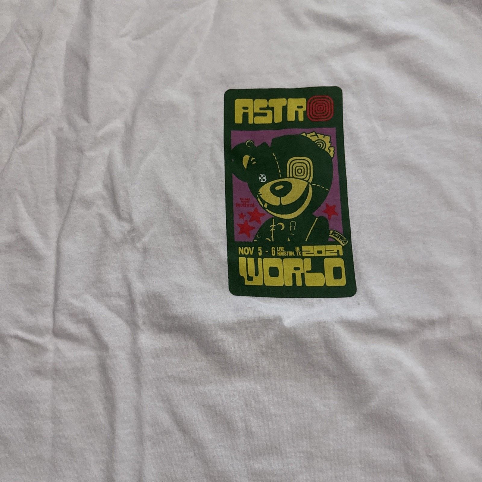 Travis Scott Size Large Travis Scott Astroworld White Bear Tee 21 Size US L / EU 52-54 / 3 - 2 Thumbnail