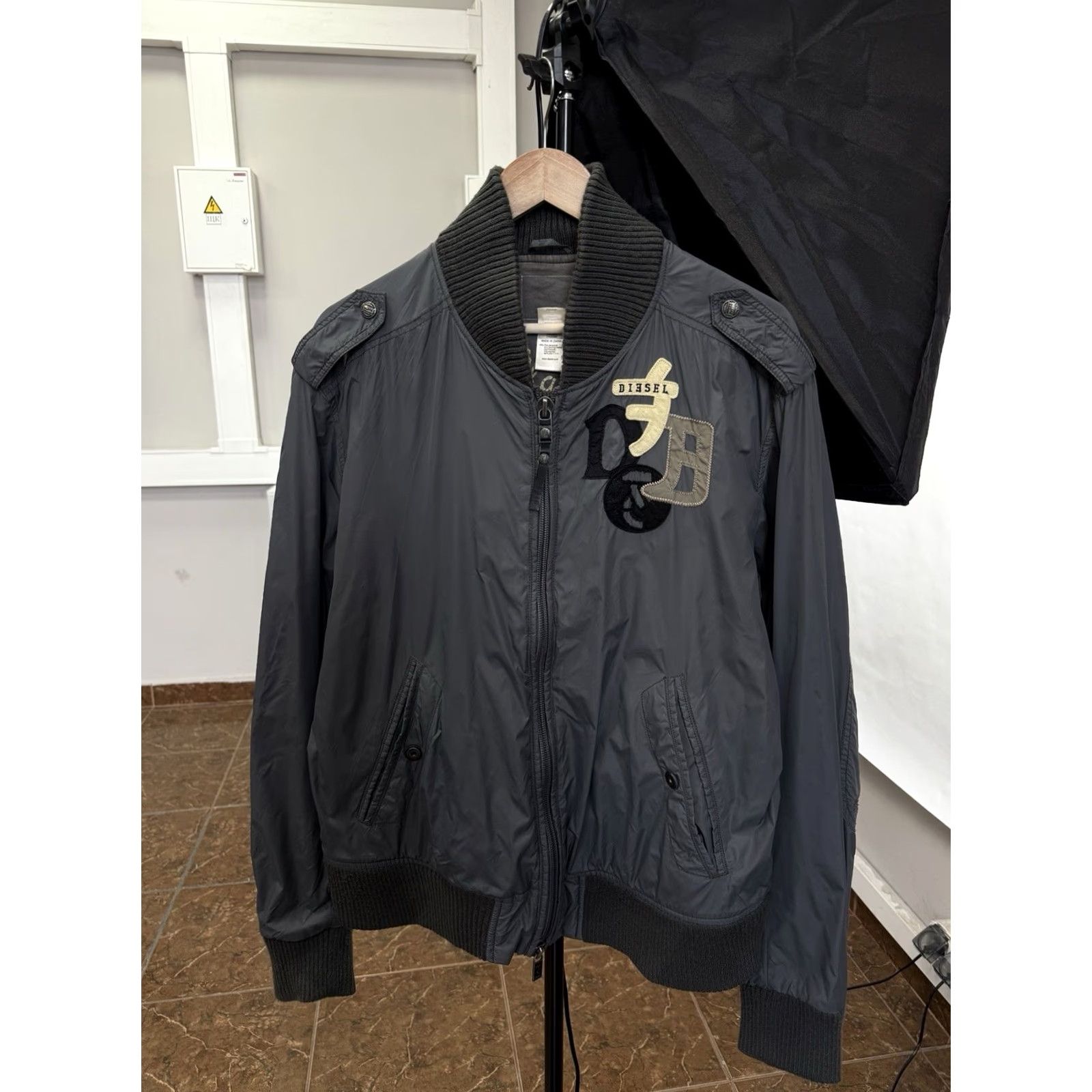 Diesel Diesel Japan Style Bomber Jacket Mens XL Gray Nylon Size US XL / EU 56 / 4 - 2 Thumbnail