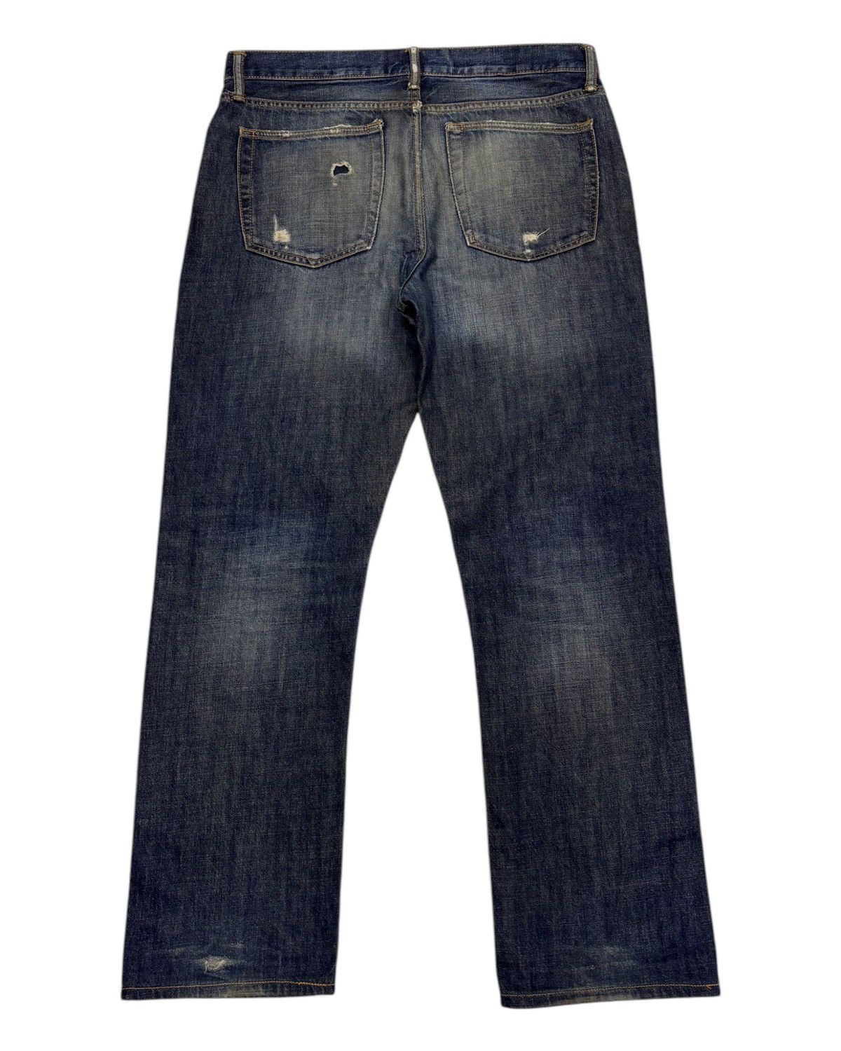 Gap × If Six Was Nine × Le Grande Bleu (L.G.B.) GAP STRAIGHT FIT COUPE DROITE DISTRESSED DENIM Size US 35 - 2 Thumbnail