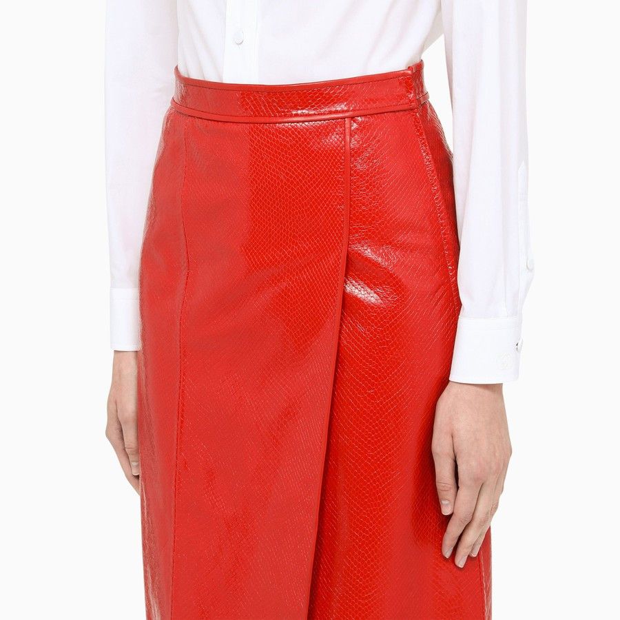 Gucci o1d2blof0824 Leather Midi Skirt in Red Size 28" / US 6 / IT 42 - 5 Thumbnail