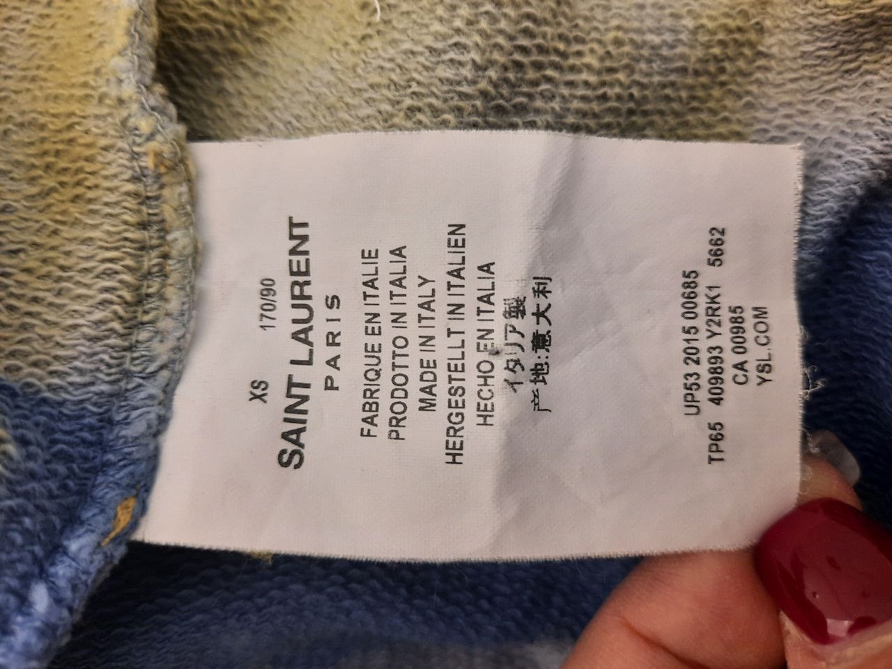 Saint Laurent Paris Tie Dye Destroyed Sweatshirt Size US XS / EU 42 / 0 - 3 Thumbnail