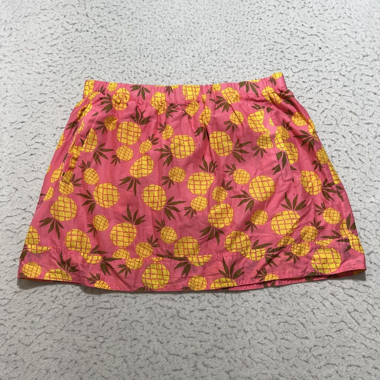 J.Crew J. Crew Printed Cotton Mini Skirt Pineapple Pattern Hot Pink Size 32" / US 10 / IT 46 - 1 Thumbnail