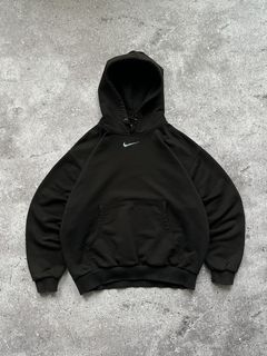 Nike Nike Vintage Swoosh Black Long Sleeve Nylon Fleece Hoodie