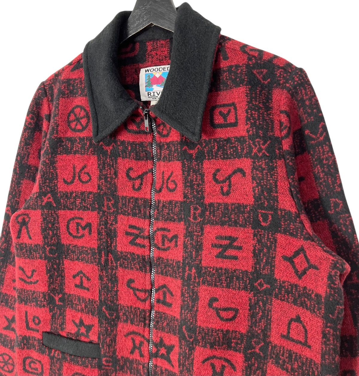 Vintage Vintage Wooded River Full Print Women Wool Jacket Size L / US 10 / IT 46 - 4 Thumbnail