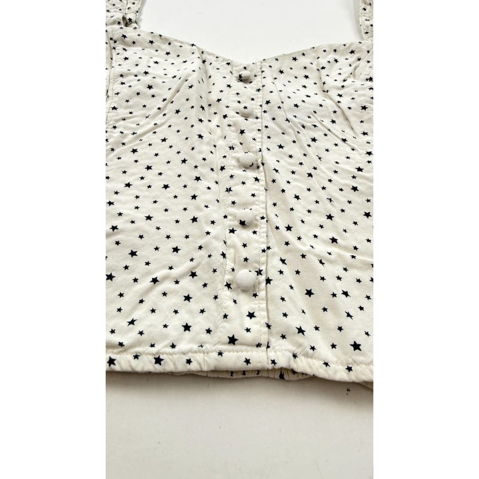 Abercrombie & Fitch Abercrombie & Fitch Crop Top Womens Small White Star Print Button Front Cami Size S / US 4 / IT 40 - 2 Thumbnail