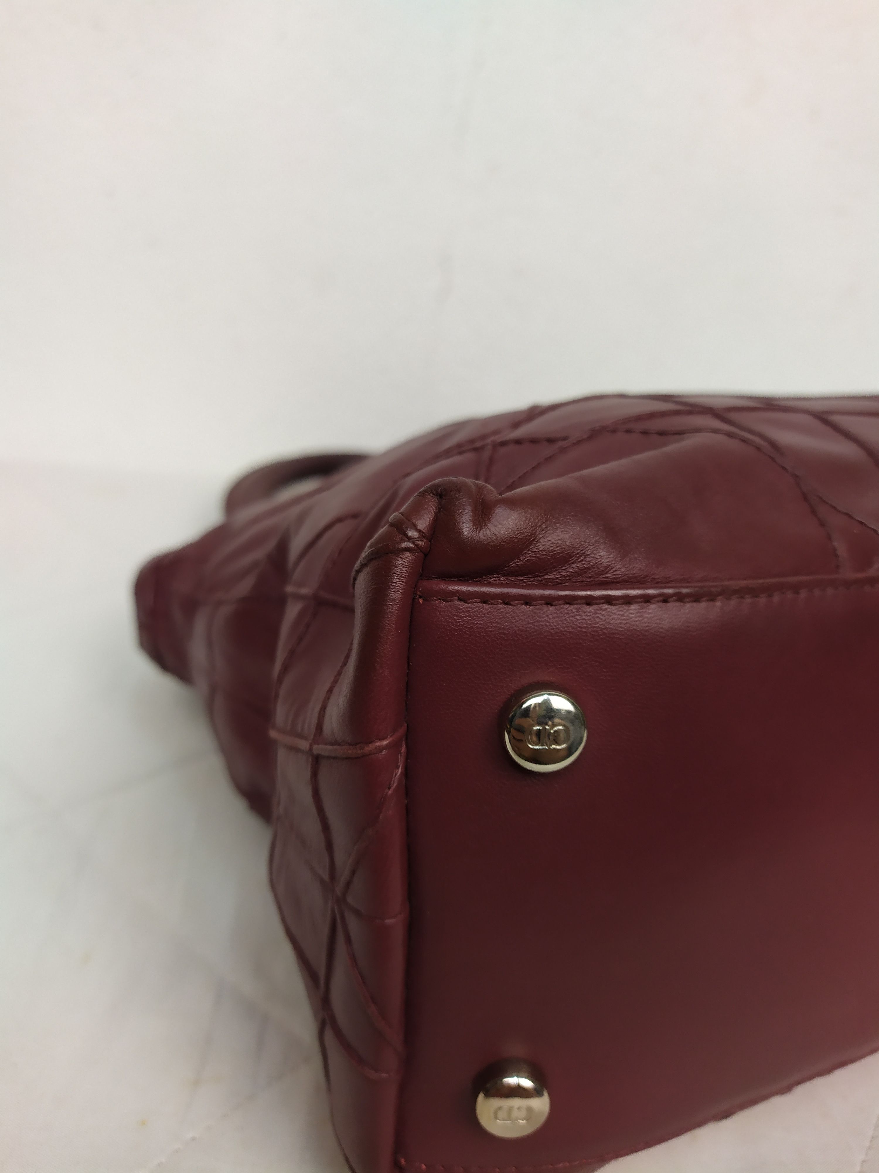 Dior Christian Dior Red Cannage Leather Lambskin Handbag Size ONE SIZE - 12 Thumbnail