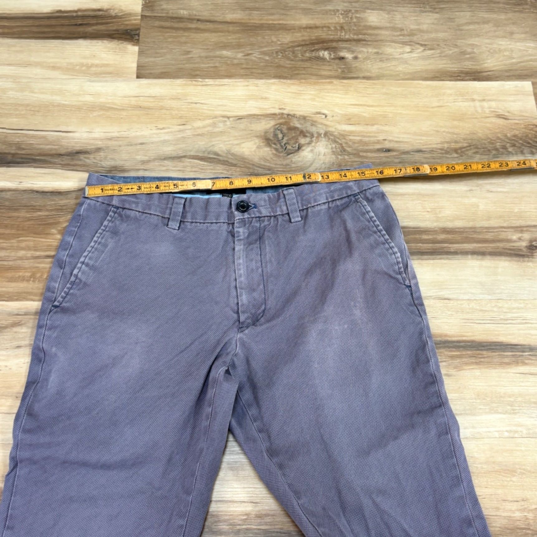 Banana Republic Banana Republic Pants Mens 32 x 28 Aiden Chino 100% Cotton Printed Purple Geometric Canvas Regular Flat Front Zip Size US 32 / EU 48 - 6 Thumbnail