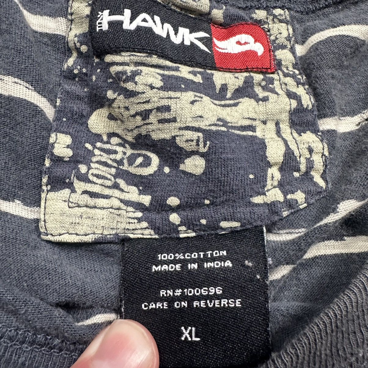 Tony Hawk Vintage Y2K Tony Hawk Blue Striped Single Stitch T-Shirt Size US XL / EU 56 / 4 - 4 Thumbnail