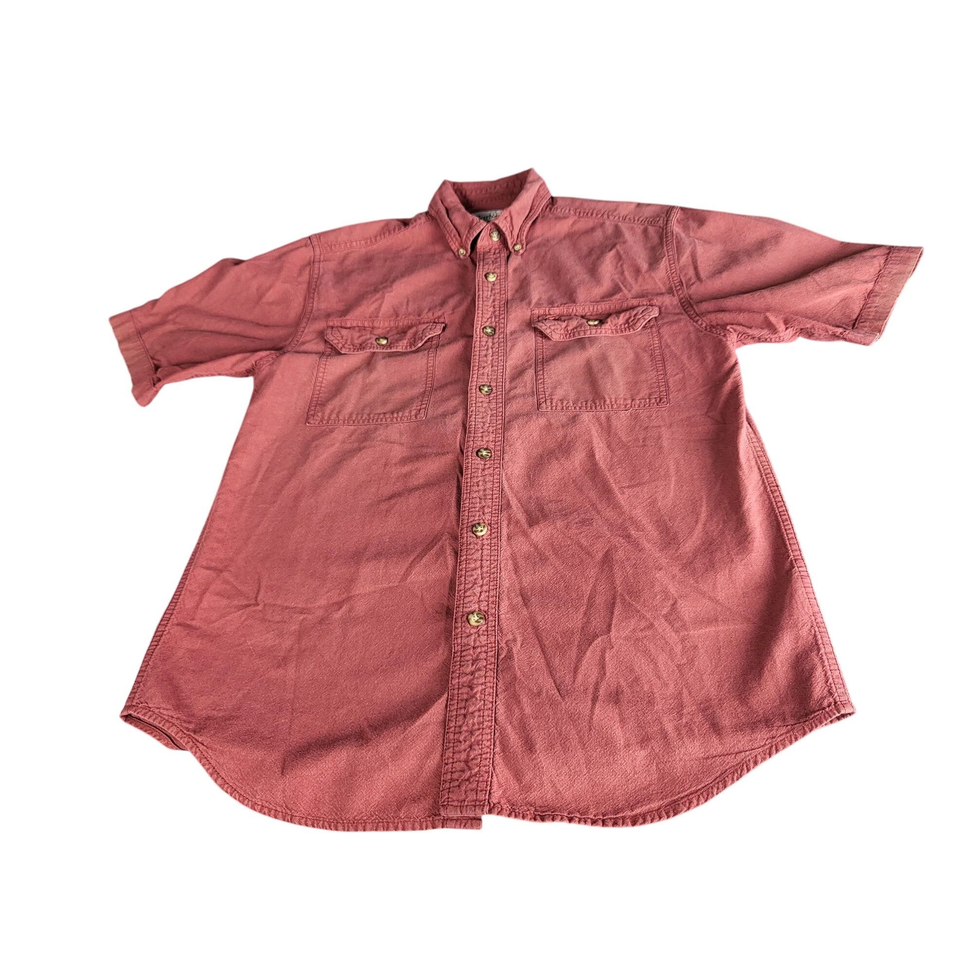 Carhartt Carhartt Button Up Shirt Mens M Crimson Solid Short Sleeve S Size US M / EU 48-50 / 2 - 1 Thumbnail