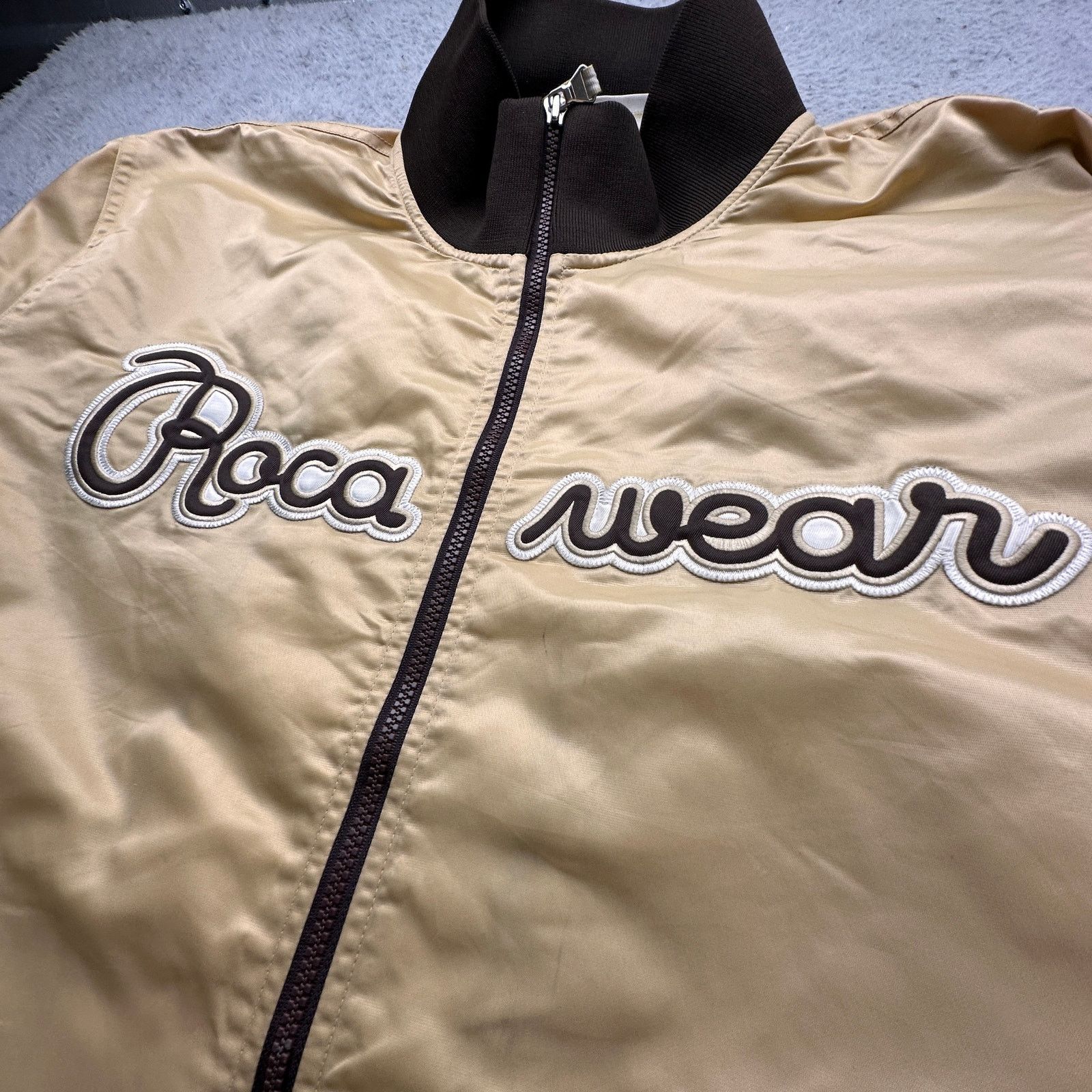 Rocawear Rocawear Nylon Gold Bomber Varsity Full Zip Jacket Mens 3XL Size US XXL / EU 58 / 5 - 15 Thumbnail