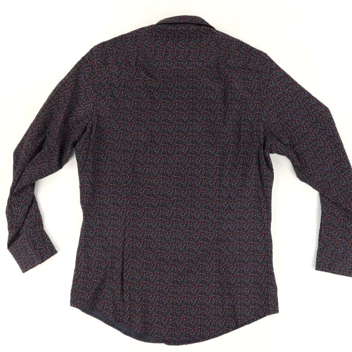 Mizzen+Main Mizzen + Main Leeward Trim Billiards High Stretch Polyester All Over Print Long Sleeve Button Up Shirt Navy Blue Men's M Size US M / EU 48-50 / 2 - 4 Thumbnail