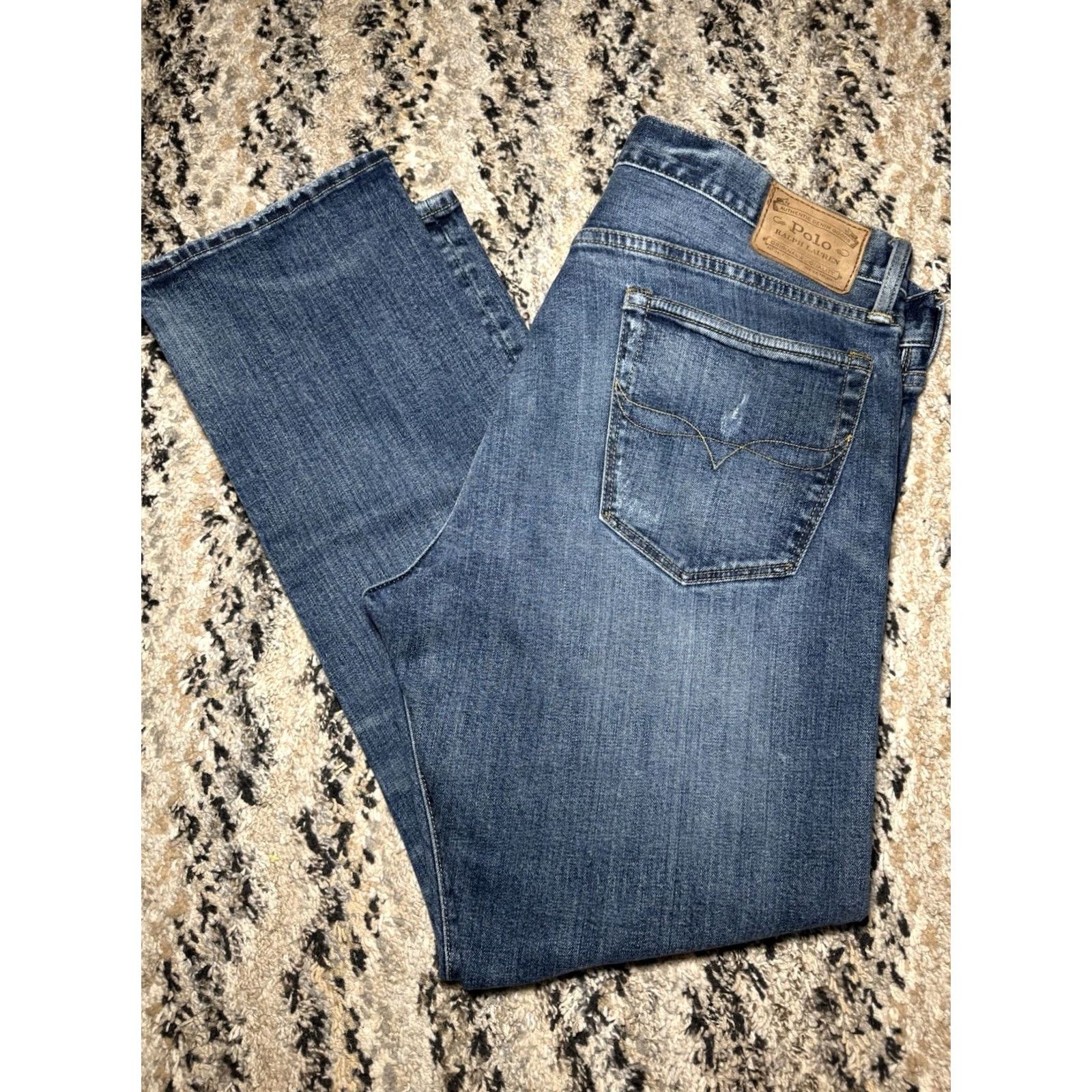 Polo Ralph Lauren Polo Ralph Lauren Jeans Mens 36x30 Denim Varick Slim Straight Paint Splatter Jeans Size US M / EU 48-50 / 2 - 3 Thumbnail