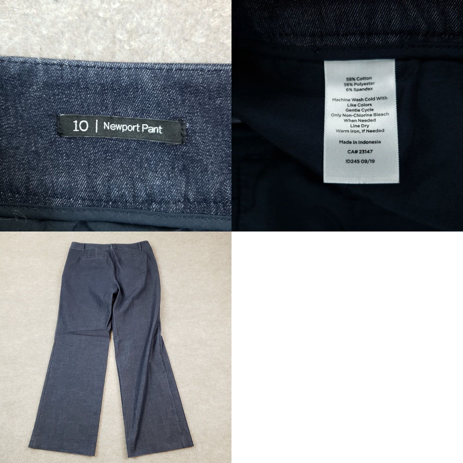 Talbots Womens Talbots Blue Newport Bootcut Stretch Pants 10 Extra Large Size 33" - 8 Thumbnail
