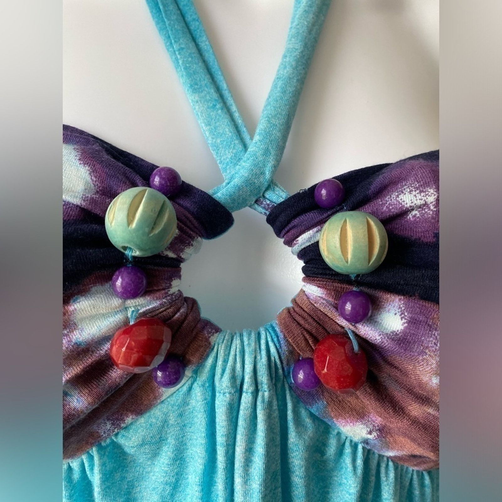 Other Muse for Boston Proper | Watercolor Halter Beaded Dress | 8 Size M / US 6-8 / IT 42-44 - 3 Thumbnail