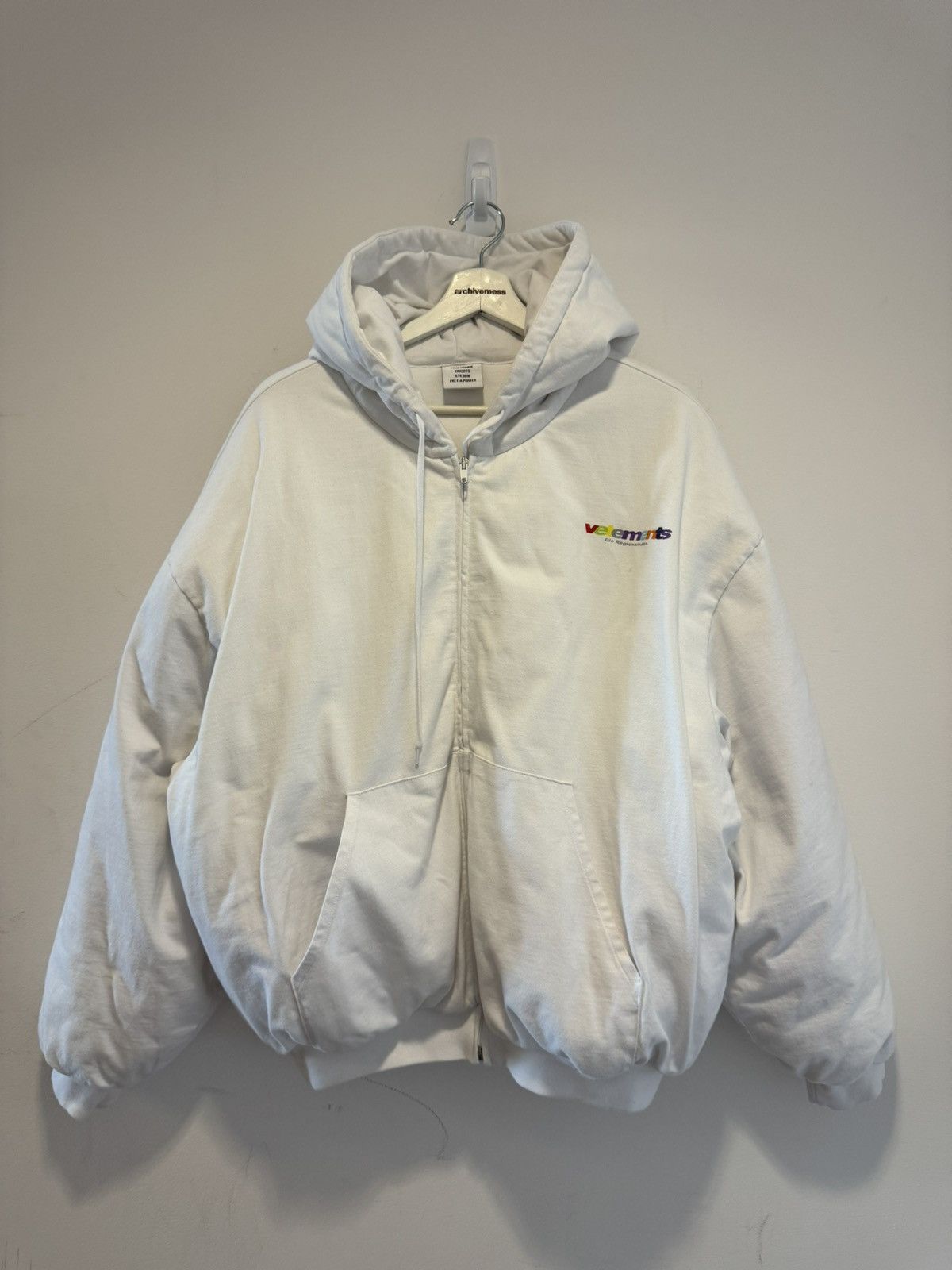 Pre-owned Vetements Die Regionalbahn White Bomber Jacket 2018