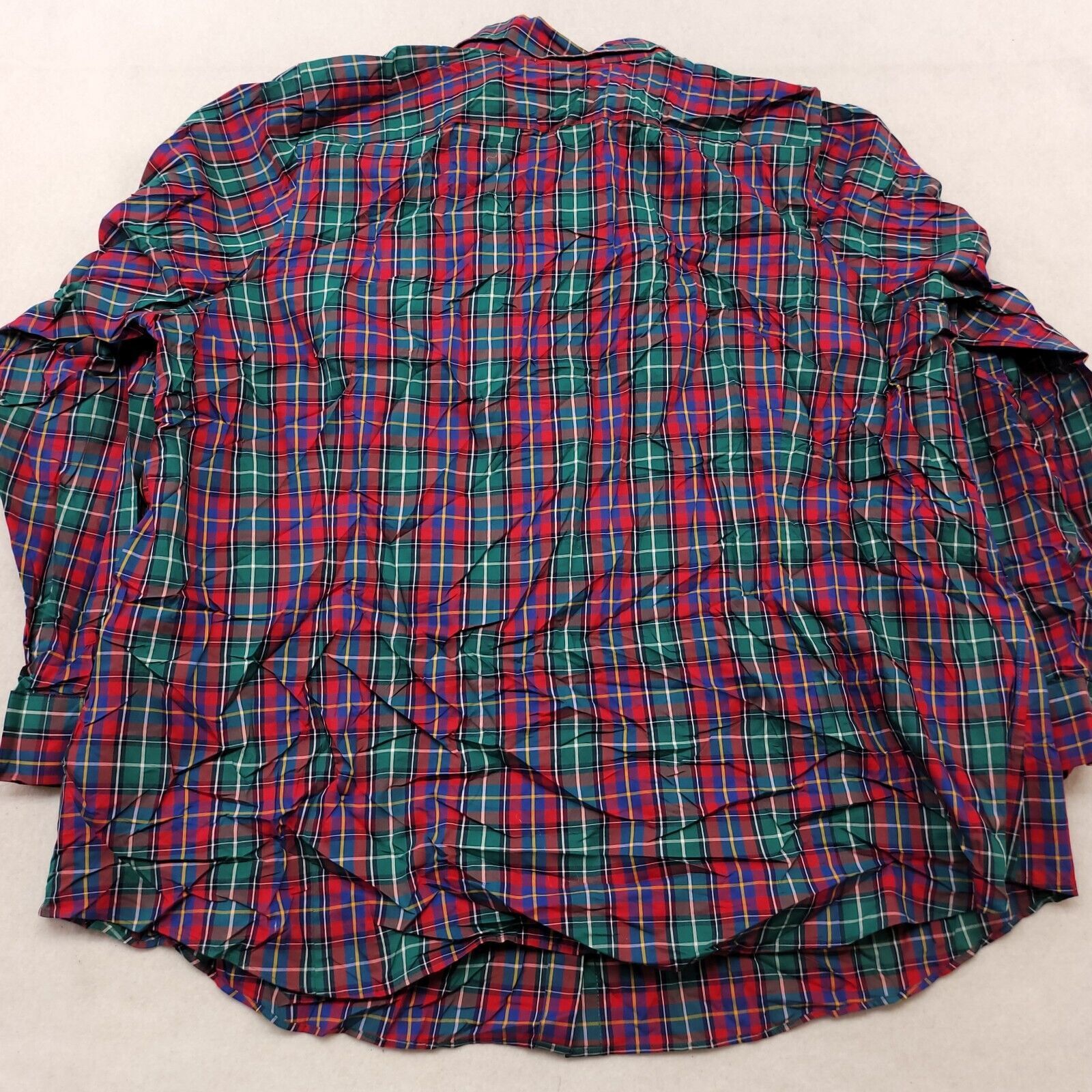 Lands' End Lands End Casual Button Up Shirt Men Size 24W Green Red Blue Size US M / EU 48-50 / 2 - 10 Thumbnail
